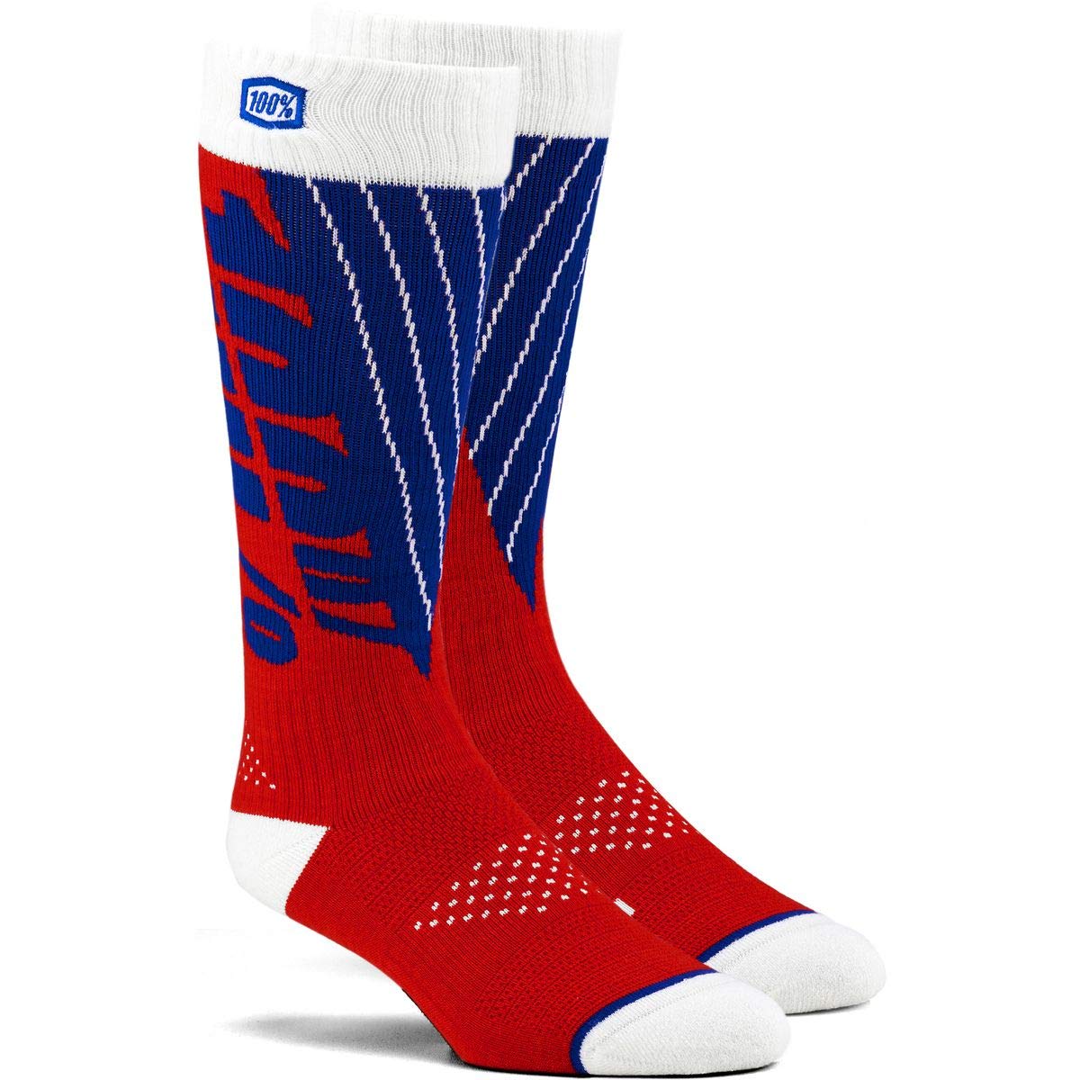 100% Torque Comfort Moto Socks-Red/Blue-S/M