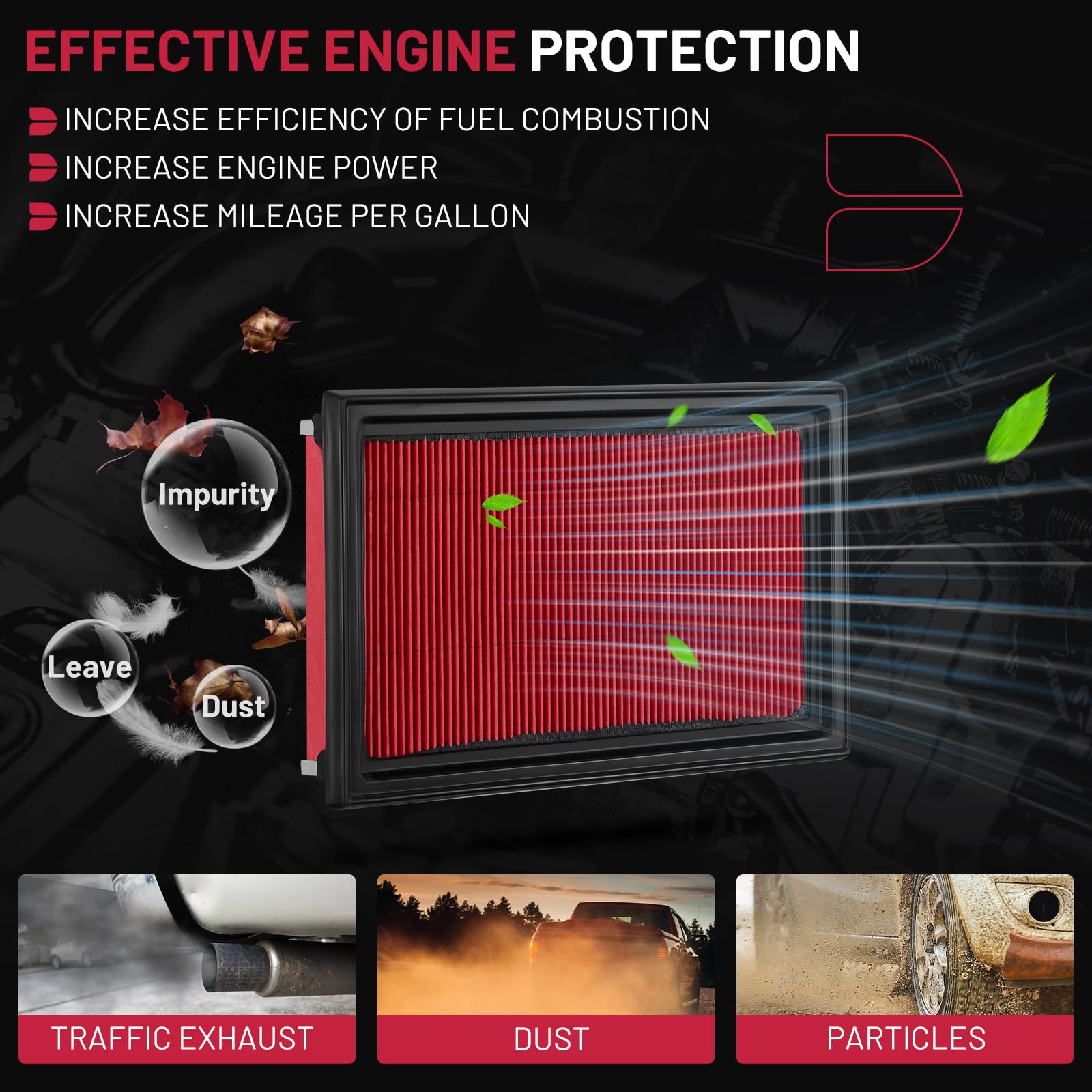 BDFHYK CA10234 Engine Air Filter Compatible with INFINITI Q50, Compatible with Nissan Cube NV200 Versa, 2007-2021, 3.5L 3.7L, Re