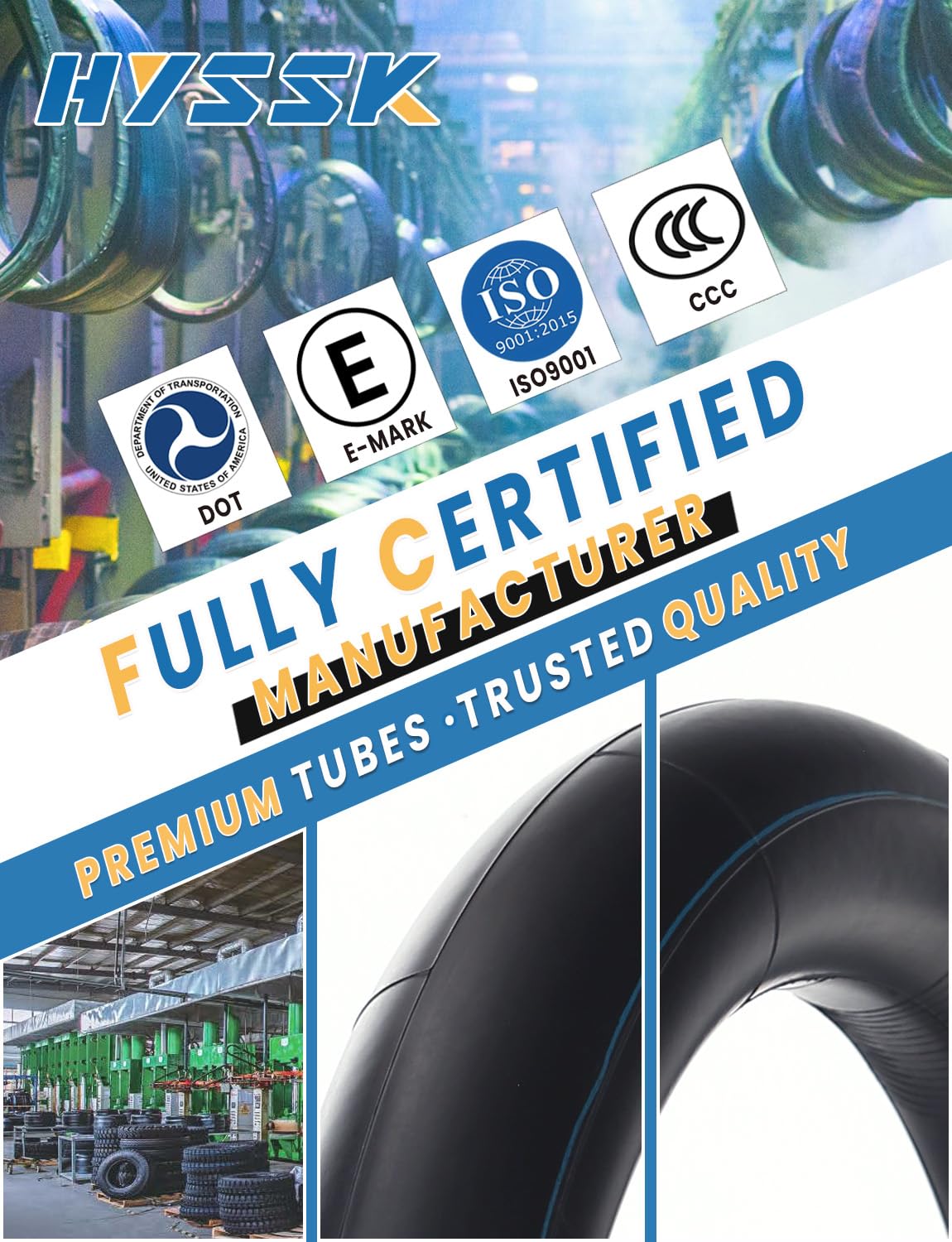 Premium Hyssk 2.75/3.00-21'' Motorcycle Inner Tube For 80/100-21,90/90-21,90/100-21 Dirt Pit Bike Front Tire