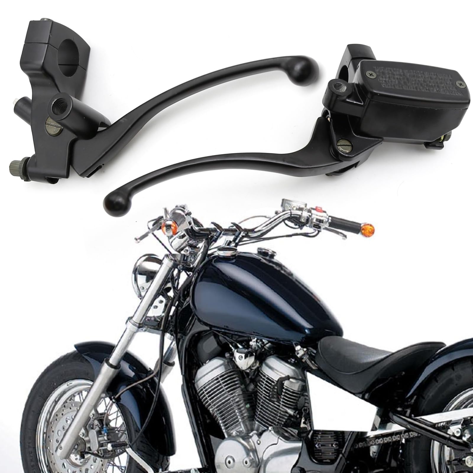 Hoypeyfiy Left & Right Brake Master Cylinder Clutch Lever 1'' 25Mm Replacement For Honda Magna Shadow Spirit Suzuki Intruder Yamaha Vstar Kawasaki Vulcan