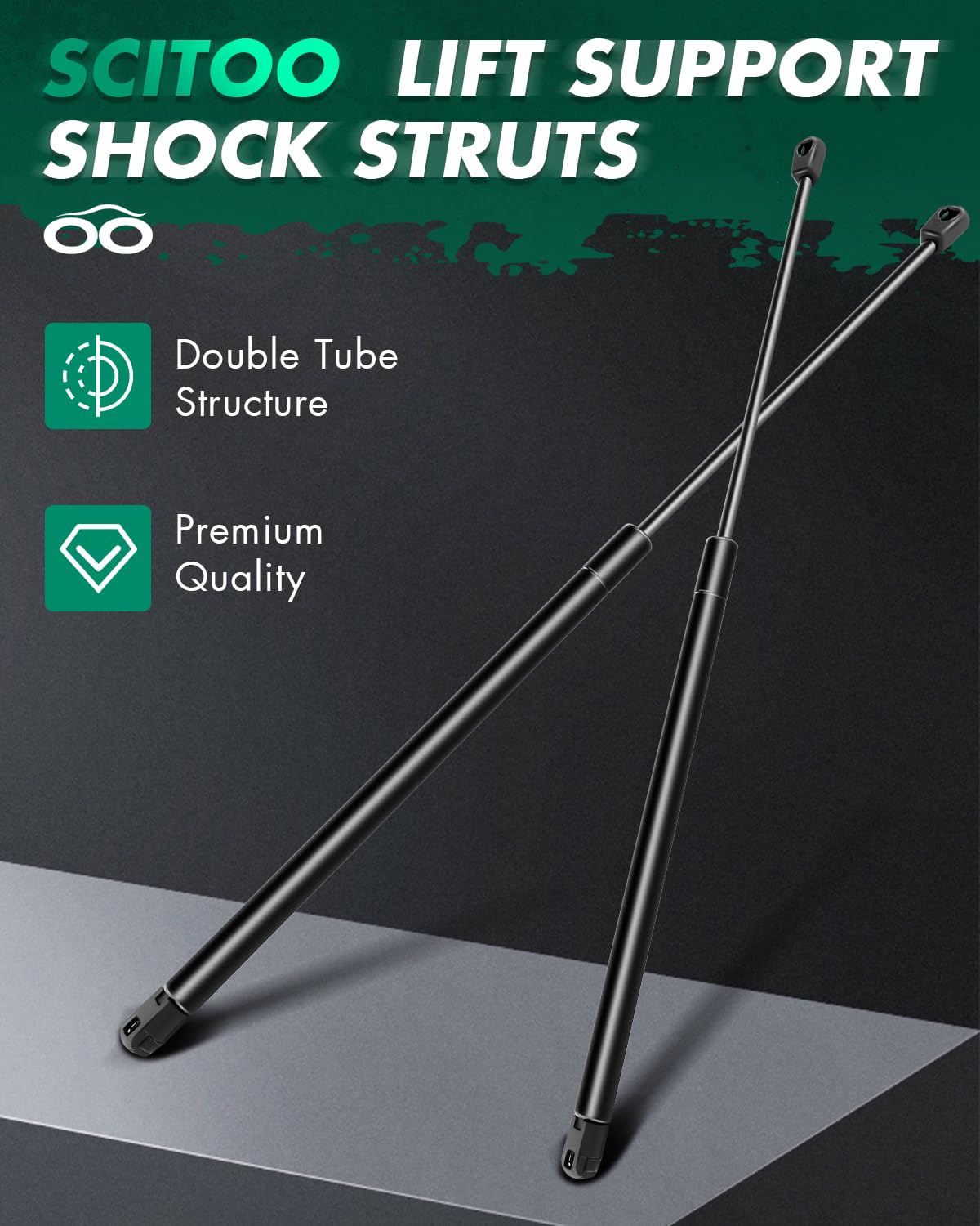 Scitoo 4368 22.74Inch Lift Supports Fit For Ford For Taurus 2000-2006,For Mercury Montego 2007,For Mercury Sable 2000-2005 Front
