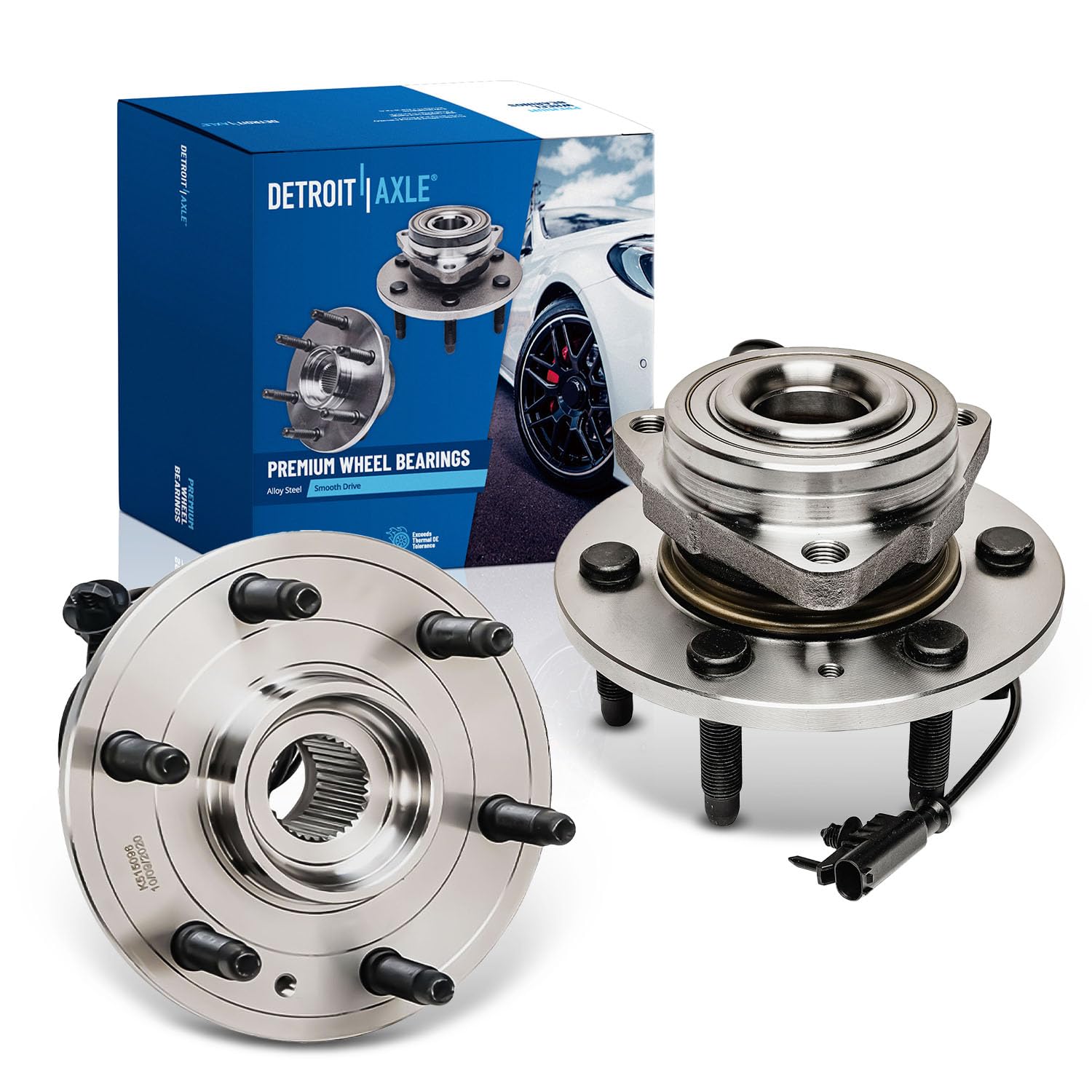 Detroit Axle - 4Wd Front Wheel Bearing Hubs For Chevy Gmc Silverado Suburban Sierra Yukon Xl 1500 Tahoe Avalanche Cadillac Escalade Esv Ext Wheel Bearing And Hubs Assembly Set, Pair Hubs Replacement