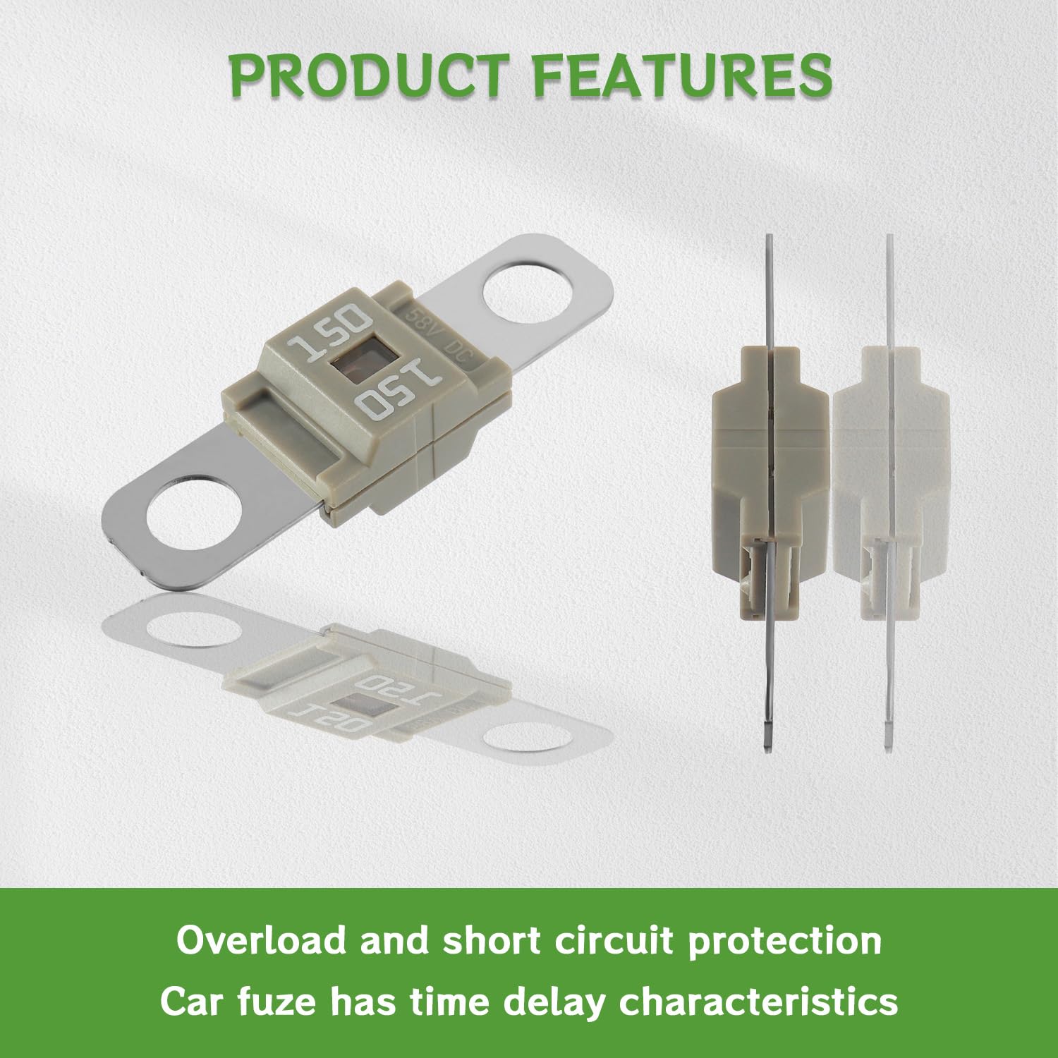 BOJACK AMI/Midi Fuse 150A High Current Fuse Bolt-on Fuse 150 Amp for Cars, Trucks, Construction Vehicles, Buses, Caravans (Pack