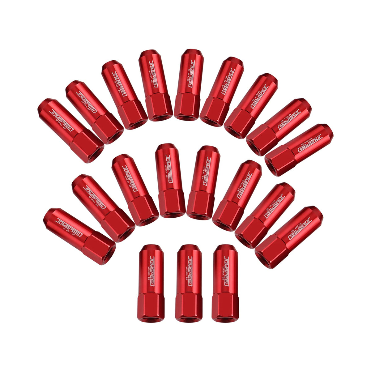 Jdmspeed Lug Nuts Aluminum Extended Tuner M12X1.25 60Mm Replacement For Wheel Rims 20Pcs (Red) Wheel Lug Nuts
