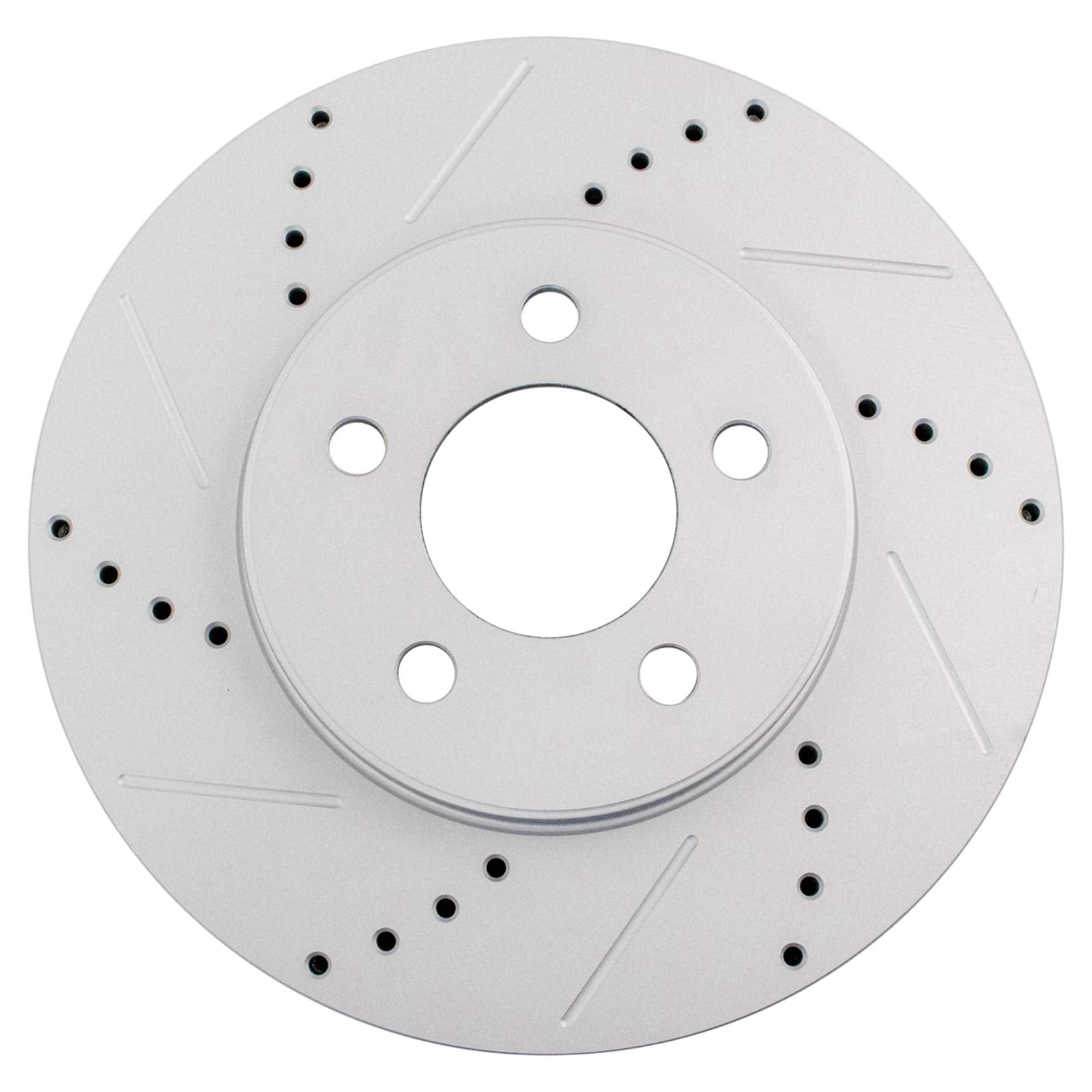 Trq Front Performance Brake Rotors Set Premium G-Coated Cross Drilled & Slotted Compatible With 2003-2011 Ford Crown Victoria Li