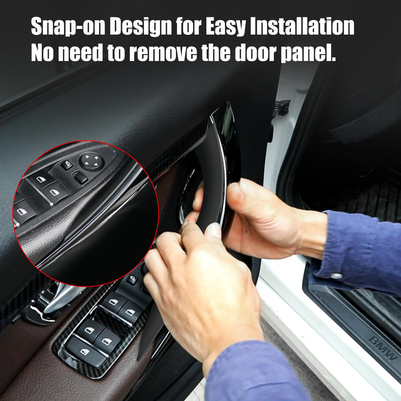 Jaronx Compatible With Bmw Door Handle Covers For 320I,328I,330I,335I F34 Gt/428I,435I,430I F32 F33 F36 F82,4Pcs Left And Right