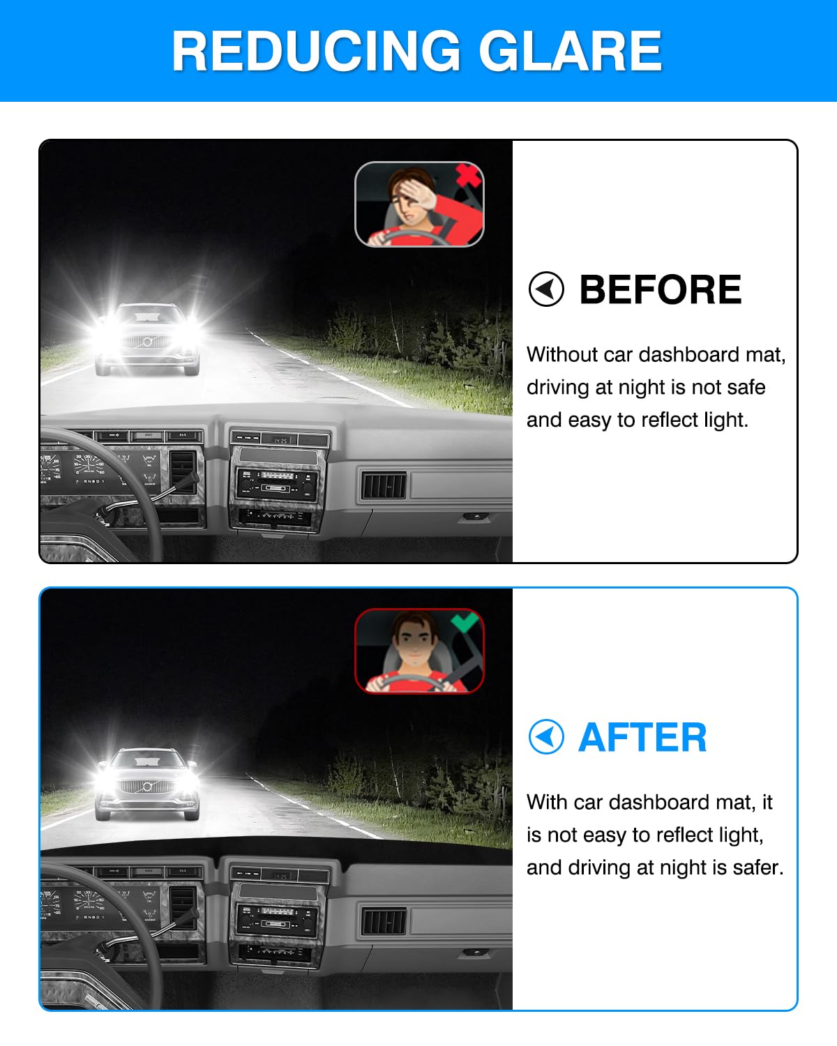 Autorder Dashboard Cover Mat Fit For 1980 1981 1982 1983 1984 1985 1986 Ford F100 F150 F250 F350 Bronco Accessories Dash Cover F