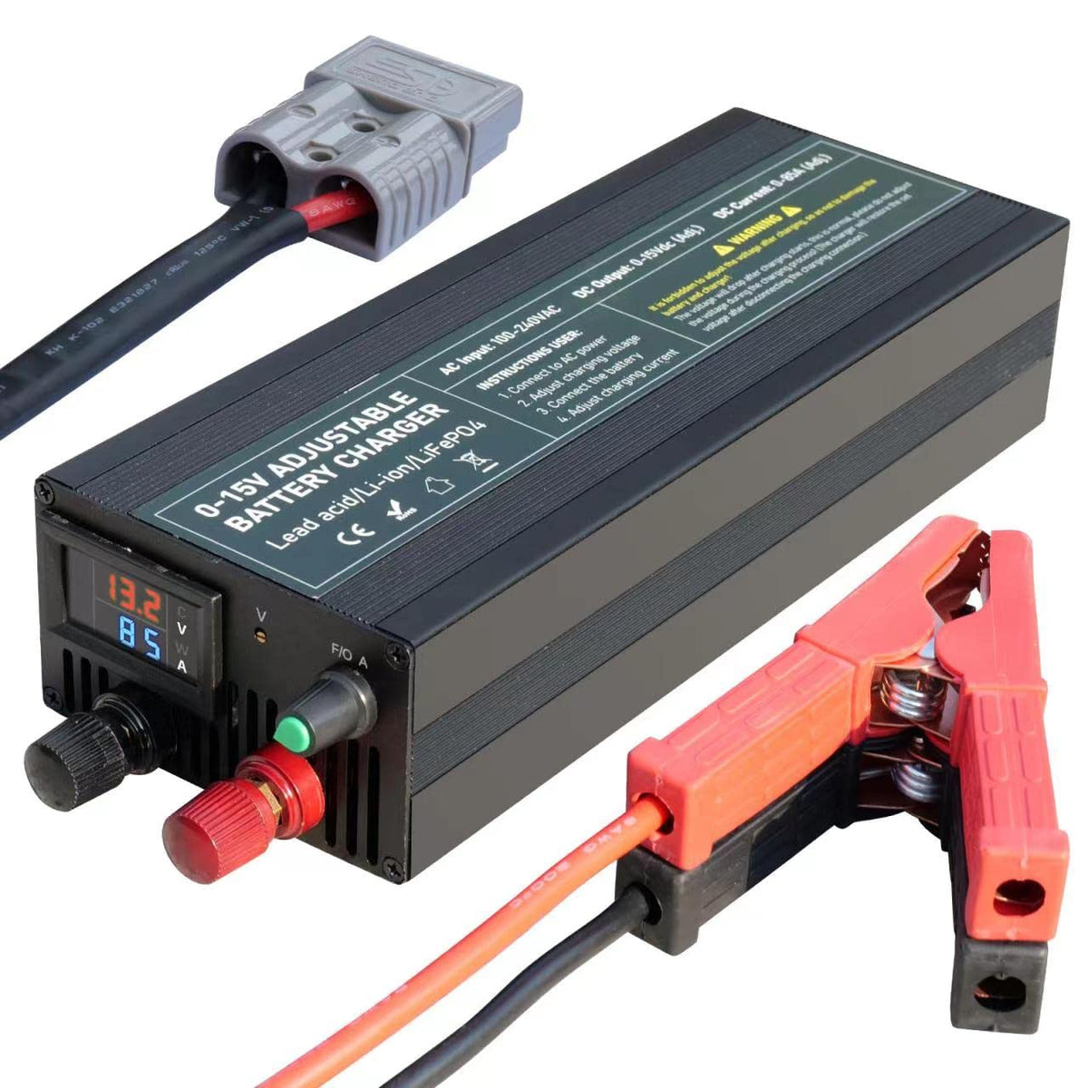 Capacity.Li 85A 14.6V Car Battery Charger, Intelligent Car Battery Charger, Smart Battery Maintainer, Trickle Charger for 14.6V 