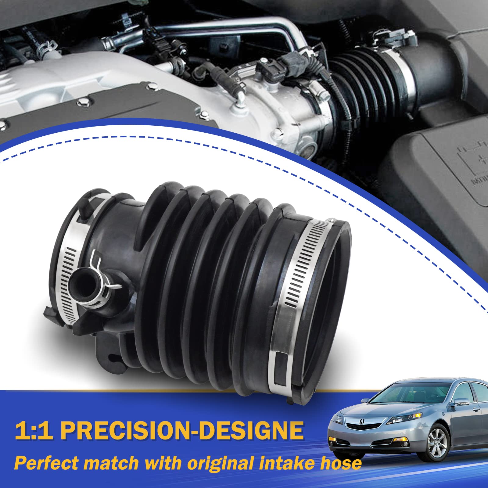 Engine Air Cleaner Intake Hose Tube Compatible With 2010-2014 Honda Accord Crosstour Acura Tsx Tl Engine V6 3.5L 696-051 17228-R