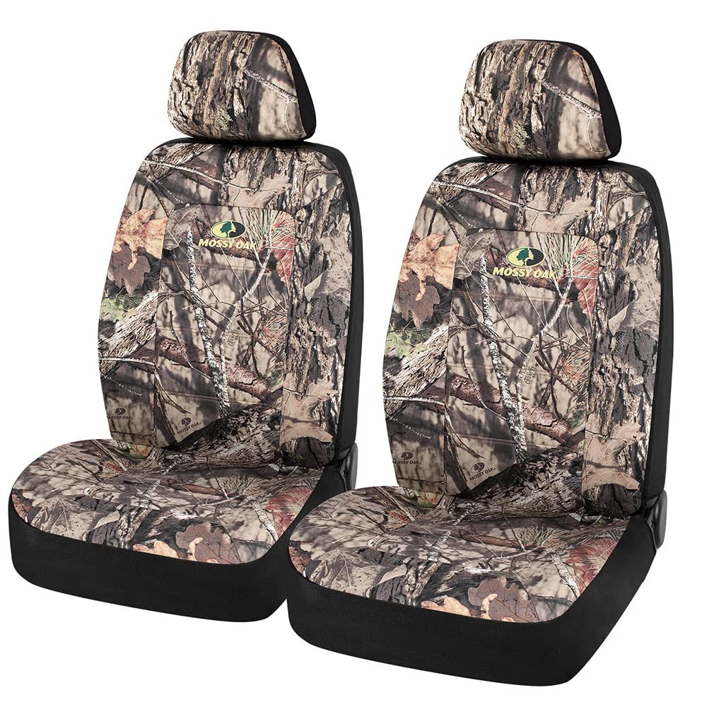Mossy Oak Camo Seat Covers Low Back - Made With Cotton Twill, Airbag Compatible, Universial Fit Most Bucket Seats - Official Lic