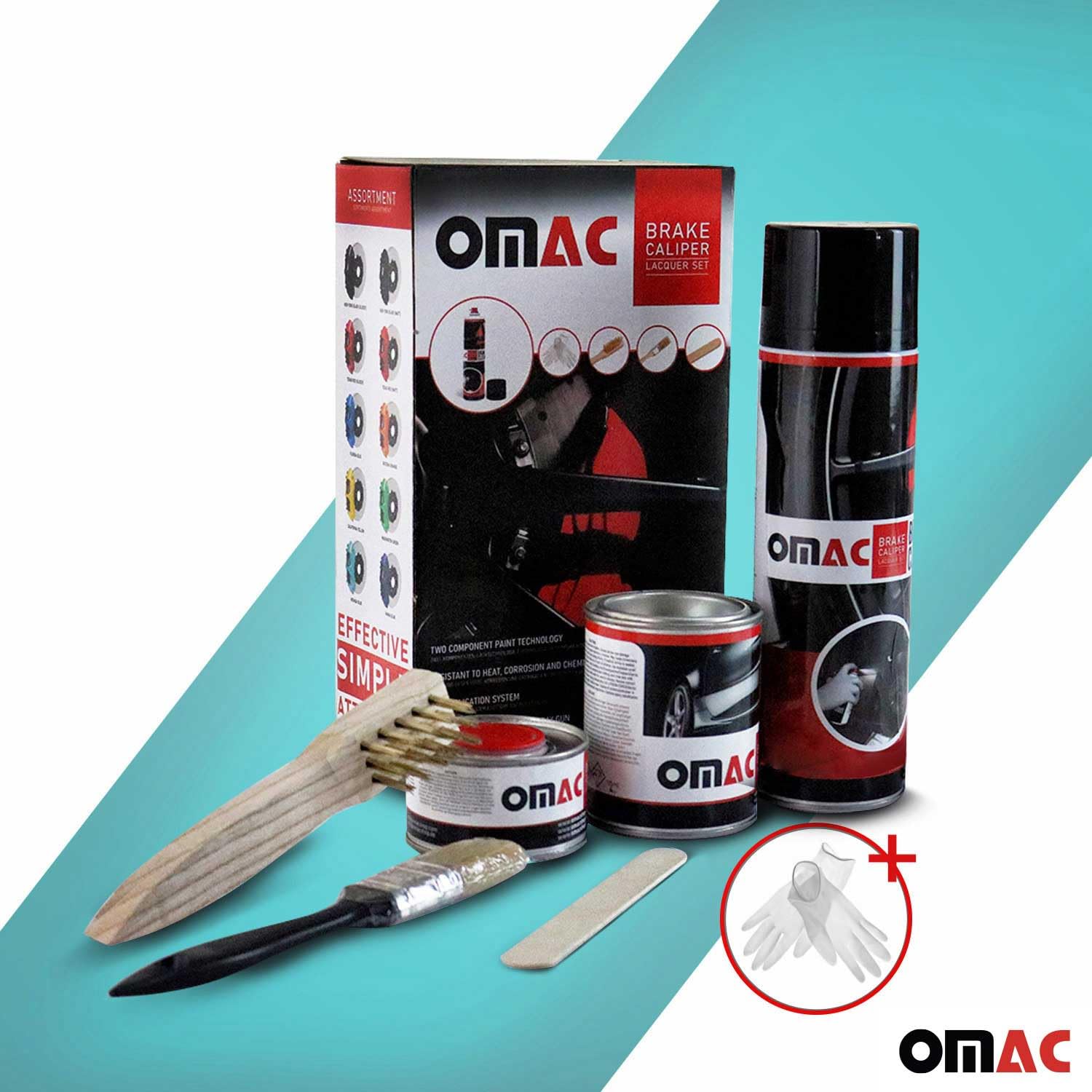 Omac Brake Caliper Epoxy Based Car Paint Kit Nevada Blue Glossy High-Temp