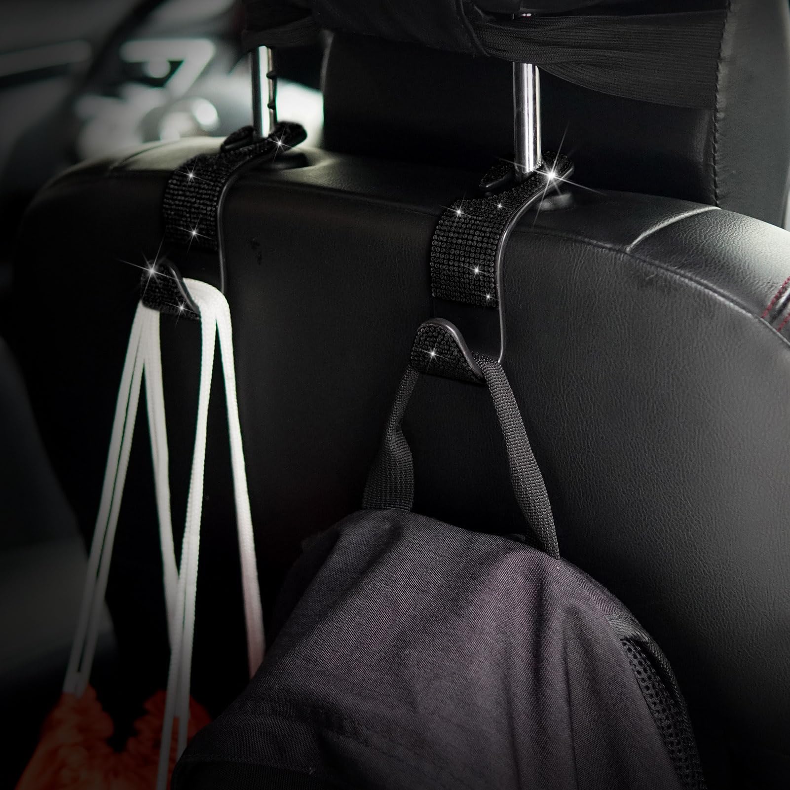 Generic Car Purse Hook Bling Car Headrest Hook For Women Girls, 4 Packs Auto Back Seat Hangers Rear Headrest Hook For Purse, Bag