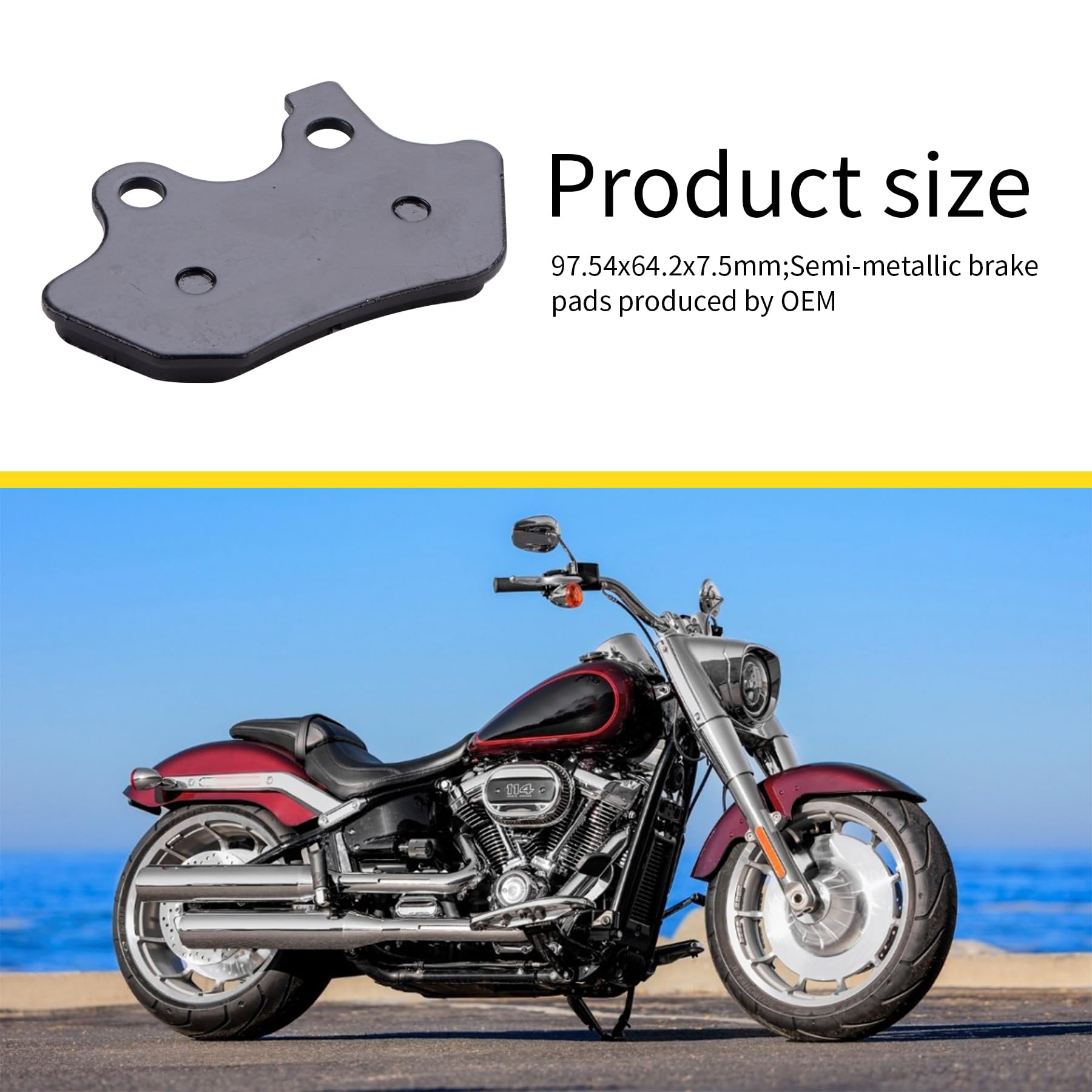 Mwmnun Front And Rear Brake Pads For Harley Davidson Softail, Fat Boy, Heritage Classic,Flhrci Road King Classic,Touring Flht, R