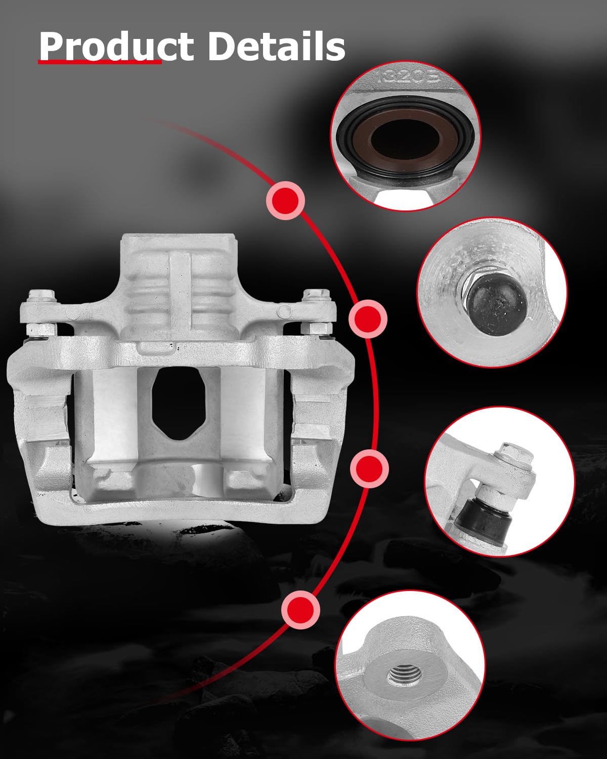 cciyu 18B5059 Rear Left Brake Caliper With Bracket For Buick For Enclave,For Cadillac For XTS,For Chevy For Traverse,For GMC For