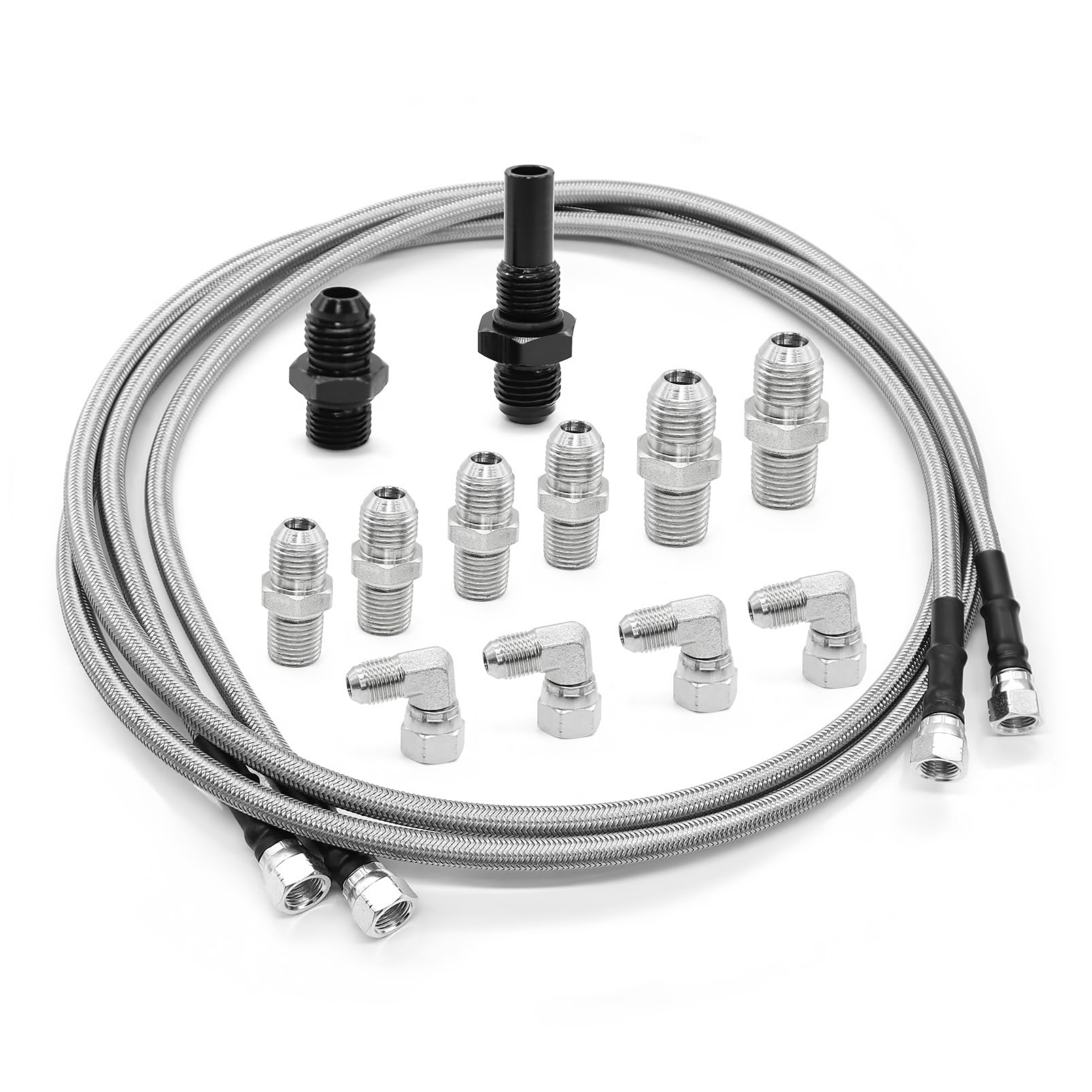 Yunnergo 70' Transmission Cooler Lines Kit With 6An Hose Fitting Compatible With 6An Transmission 4L80E Th350 Th400 4L60E 700R4 200-4R Tr6060 Aod C5
