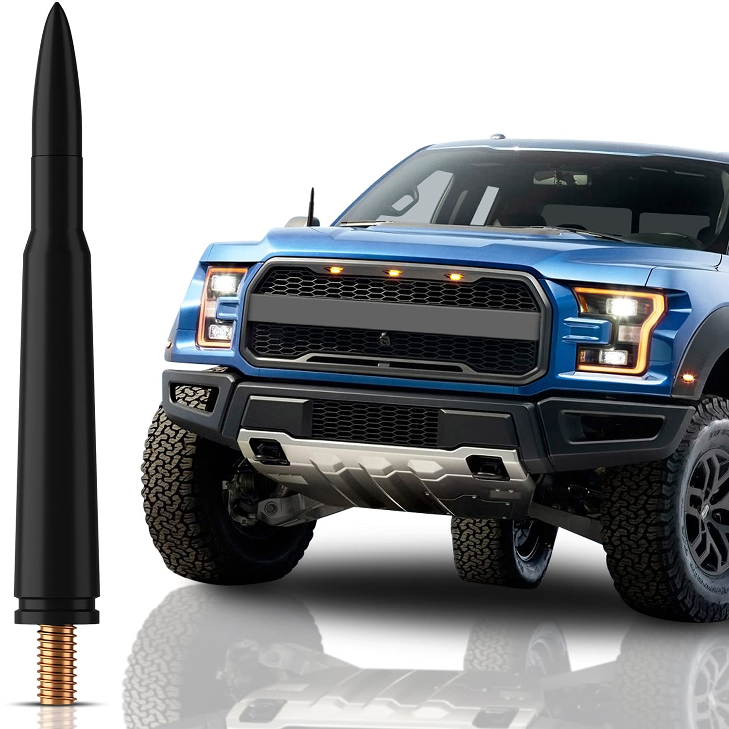 Bullet Antenna For Ford F150 (2009-2024) - Highly Durable Premium Truck Antenna 4.25 Inch - Car Wash-Proof Radio Antenna For Fm