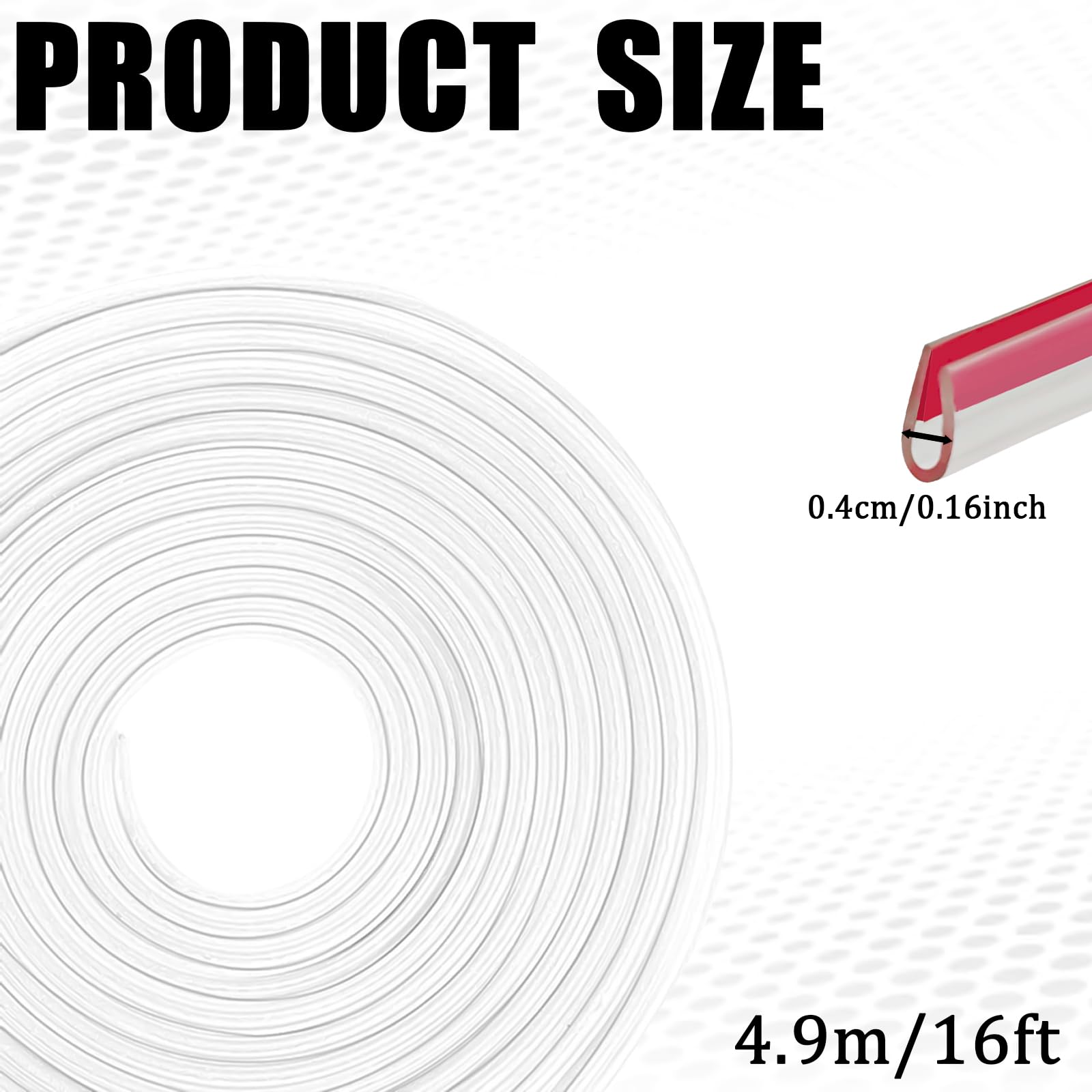 Pvotawp Car Door Edge Guards Car Door Protectors Edge Guards, 16Ft Door Edge Guards Clear Rubber U Shape Door Weather Seal Strip