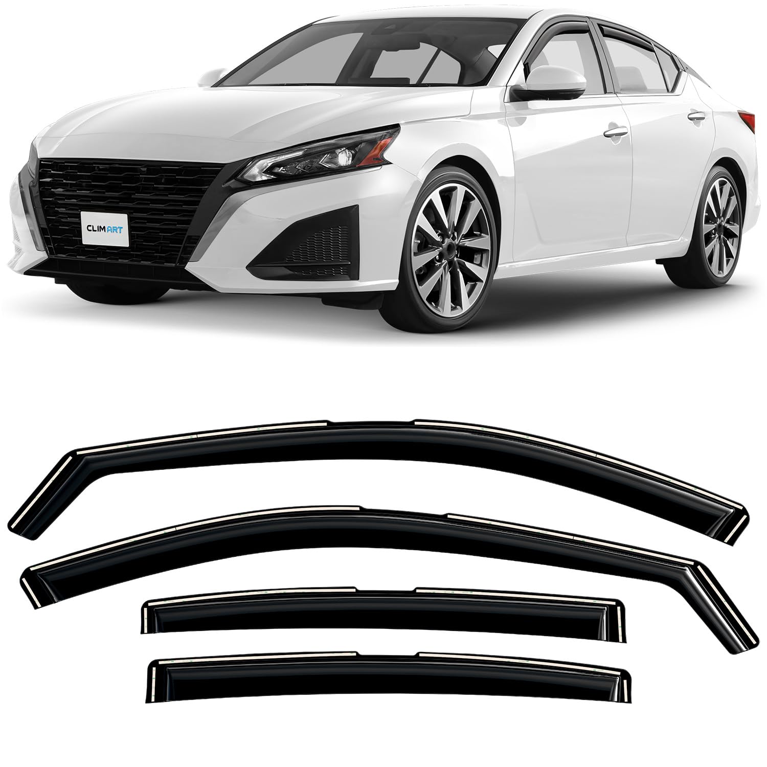 Clim Art In-Channel Incredibly Durable Rain Guards For Nissan Altima 2019-2025, Original Window Deflectors, Vent Window Visors,
