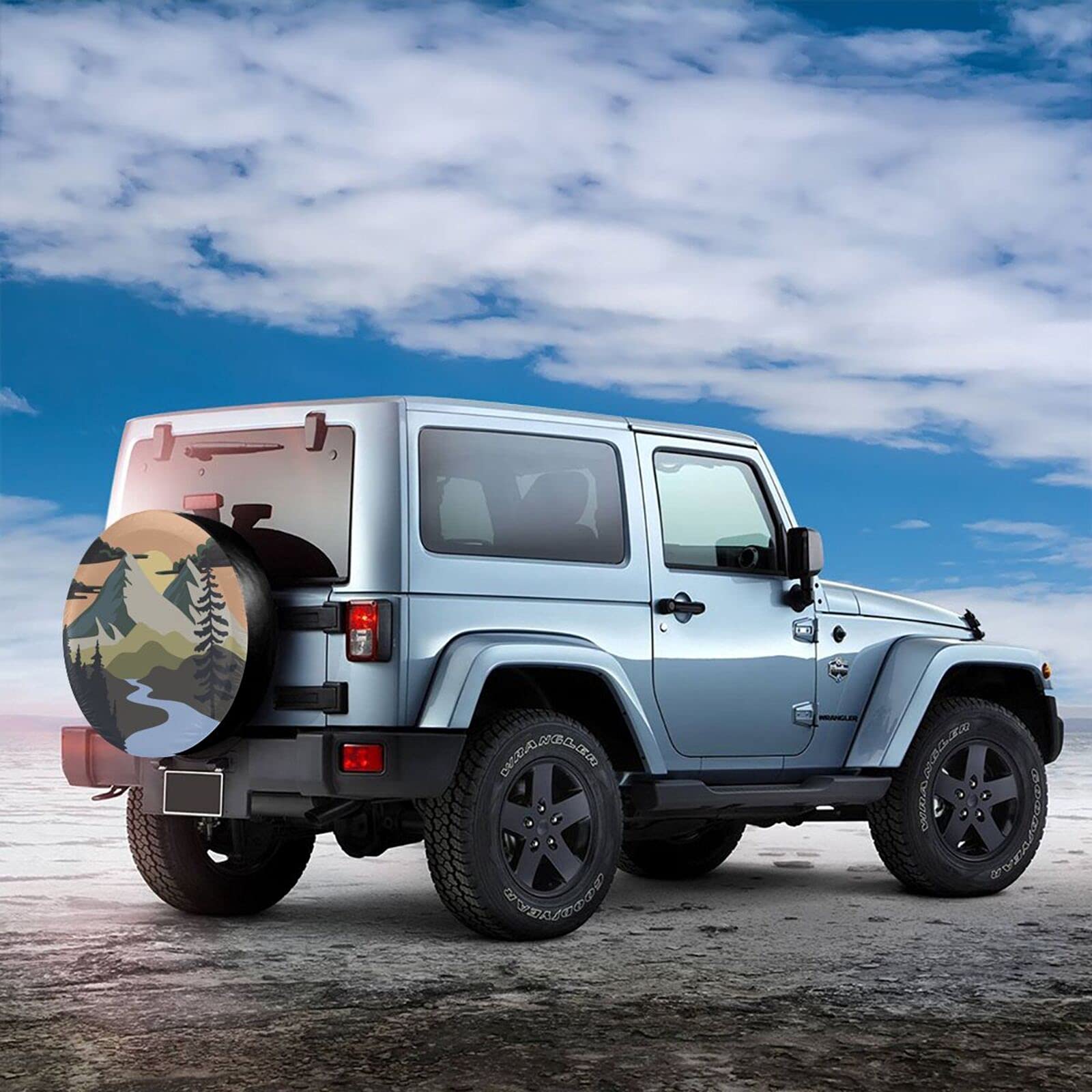 Camper Spare Tire Cover Mountain Adventure Wheel Protectors Tyre Covers Weatherproof Wheel Covers Universal Fit For Trailer Rv S