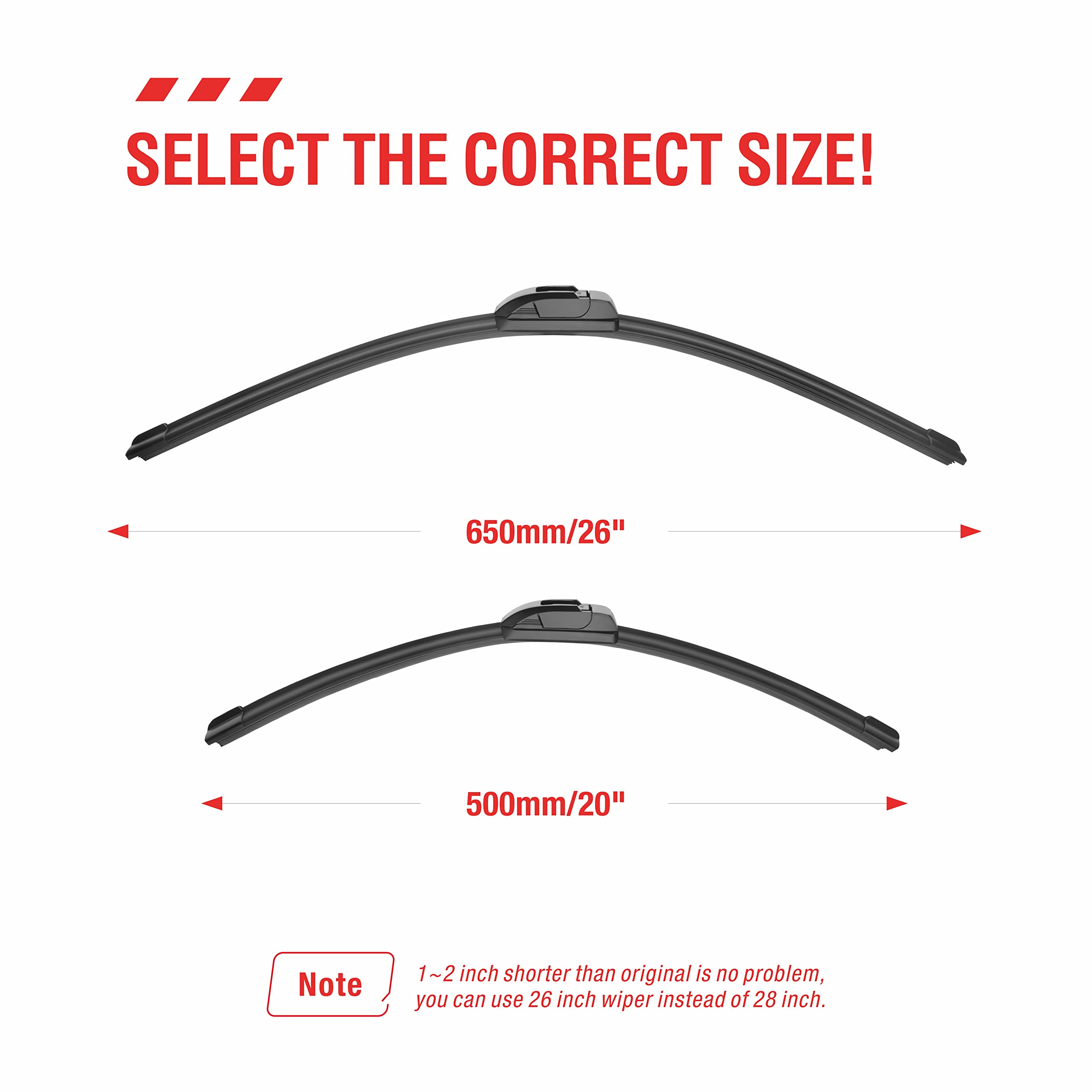 Oem Quality Performance Premium Windshield Wiper Blades 26 And 20,All-Season Auto Replacement Wiper Blades,Fit Toyota Camry 2020