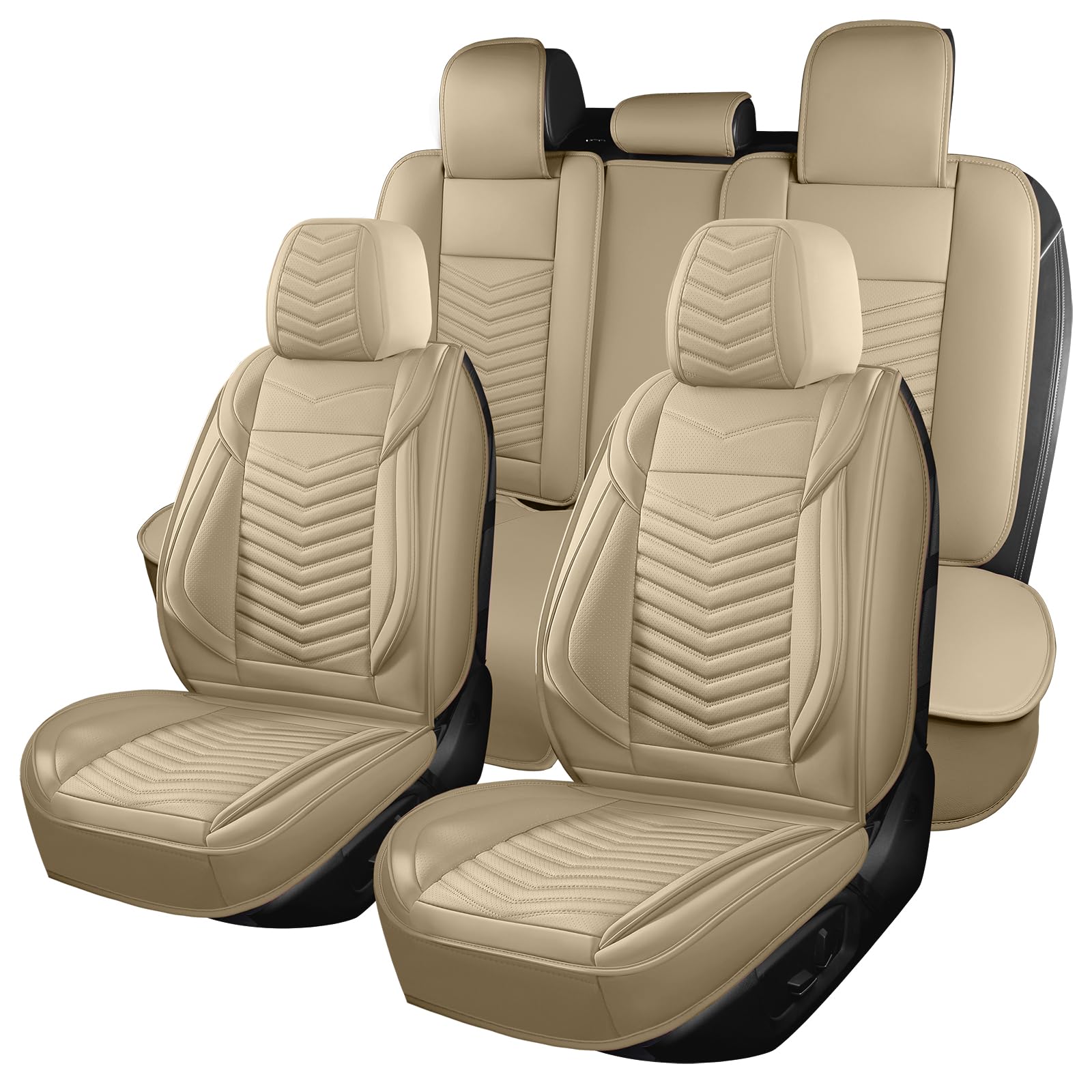 Hchengkikz Car Seat Covers,Breathable And Waterproof Leather Automotive Seat Covers For Cars,Anti-Slip Driver Seat Cover With Ba