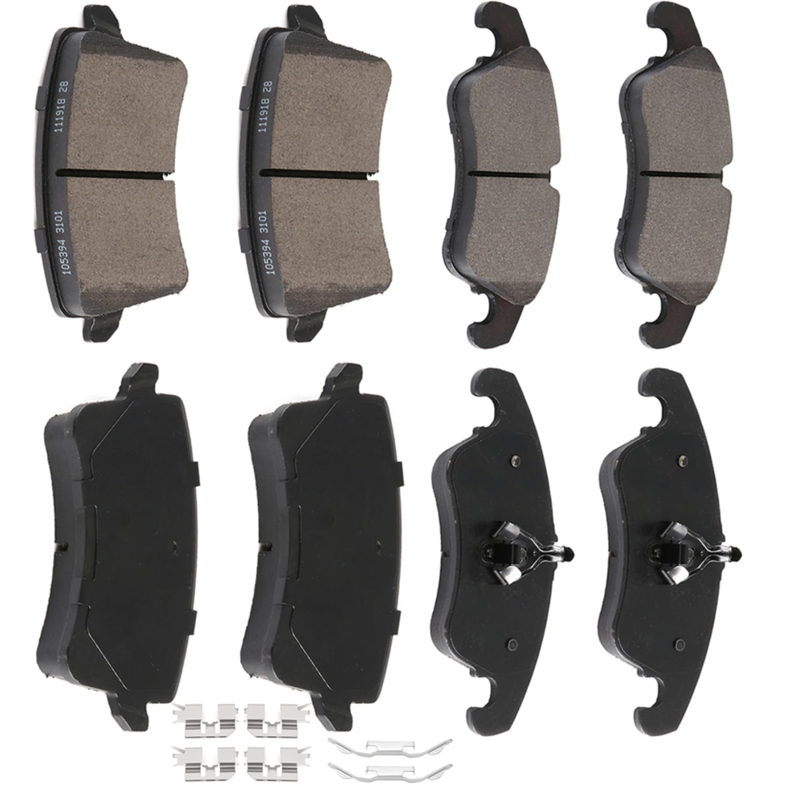 Automuto 8Pcs Front & Rear Semi-Metallic Disc Brake Pads Set D1386 D1322 For Audi A4 A4 Allroad A4 Quattro A5 A5 Quattro Allroad