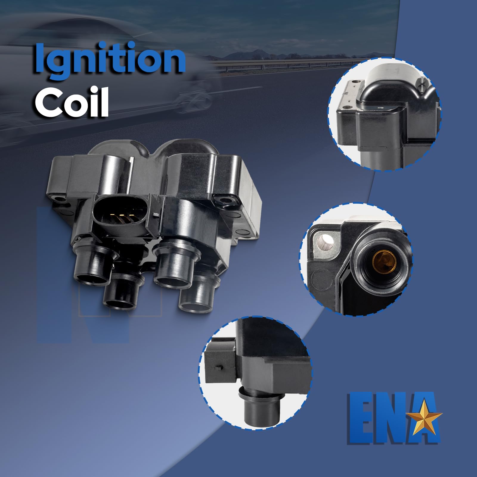 ENA Set of 2 Ignition Coil Pack Compatible with Ford Lincoln Mazda Mercury F150 F250 Contour E150 Escort Explorer Mustang Ranger