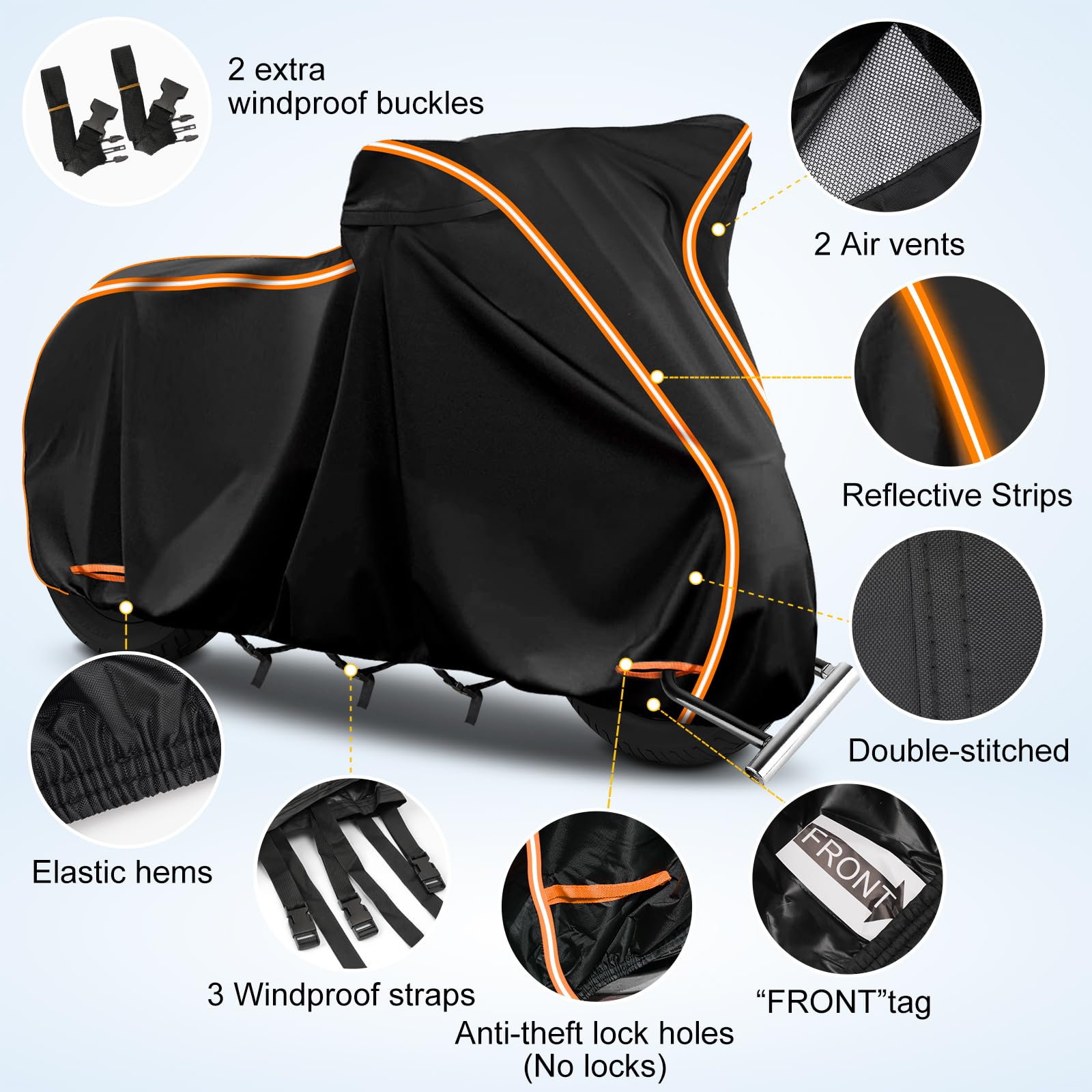 420D Motorcycle Cover For Honda Rebel 250 300 500 1100 Shadow 600 750 1100 / Vtx 1300 1800 / Fury / Vt750,Outdoor Bike Cover Win