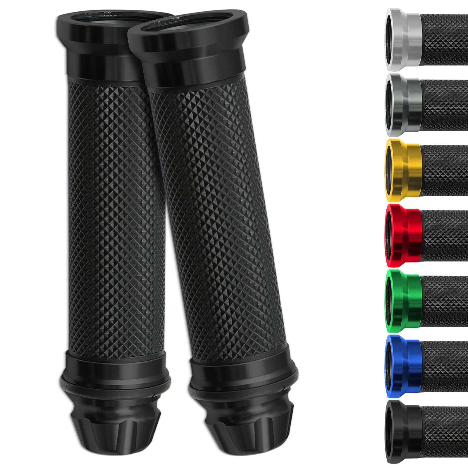 DREAMIZER Motorcycle Handle Grips Rubber Pedal Bike Scooter Handlebar Grips Modified Handlebar Throttle Turn Grip Settle - Black