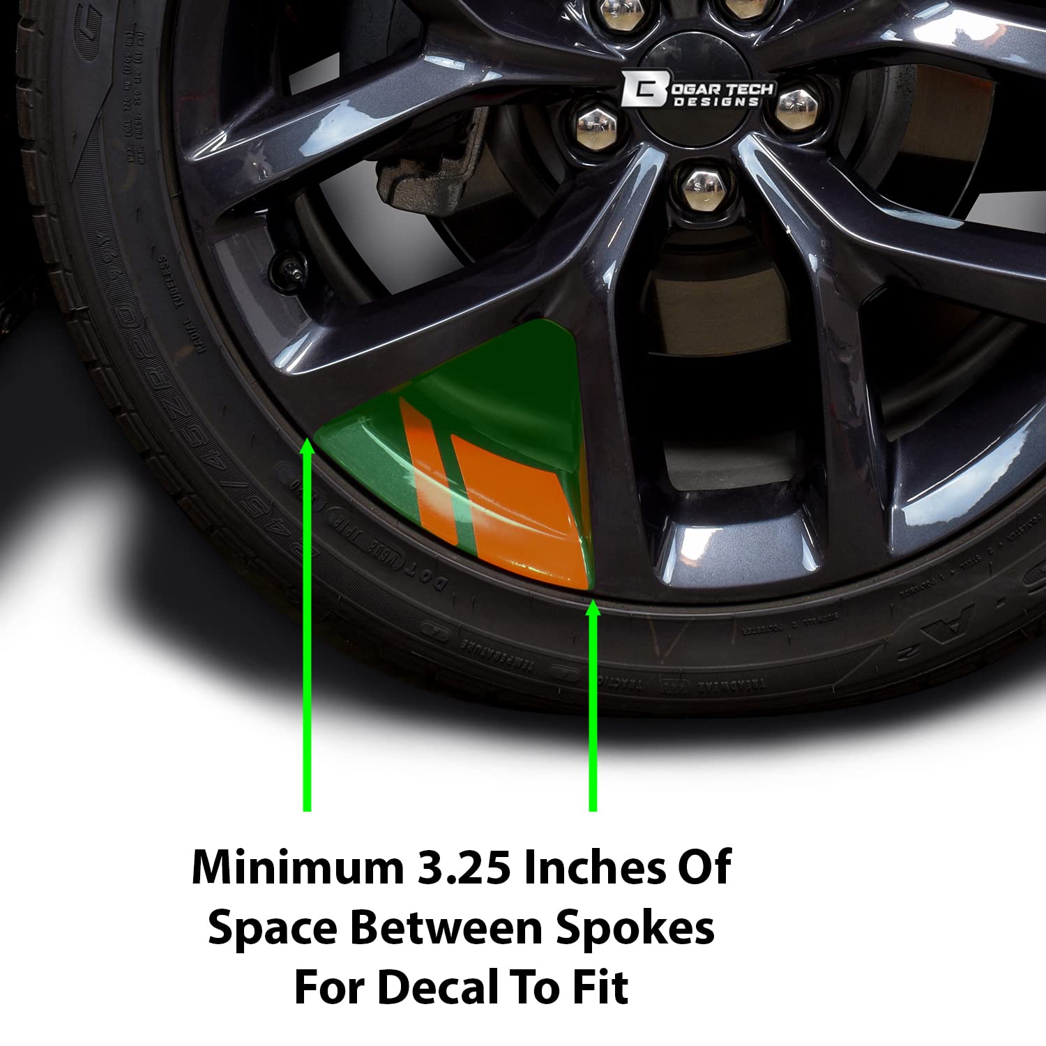 BOGAR TECH DESIGNS - Wheel Rim Decal Stripes for 18'' - 20'' Wheels, Gloss Blue