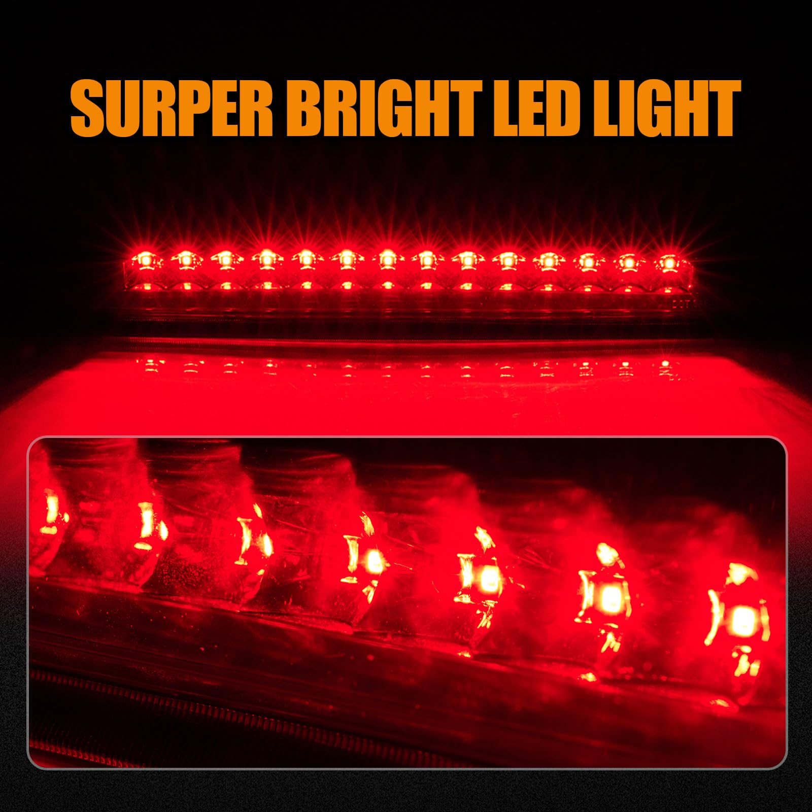 Cxdar Third 3Rd Brake Light Led For 2002-2009 Chevy Trailblazer Gmc Envoy, High Mount Rear Brake Lights Assembly For 04-07 Buick