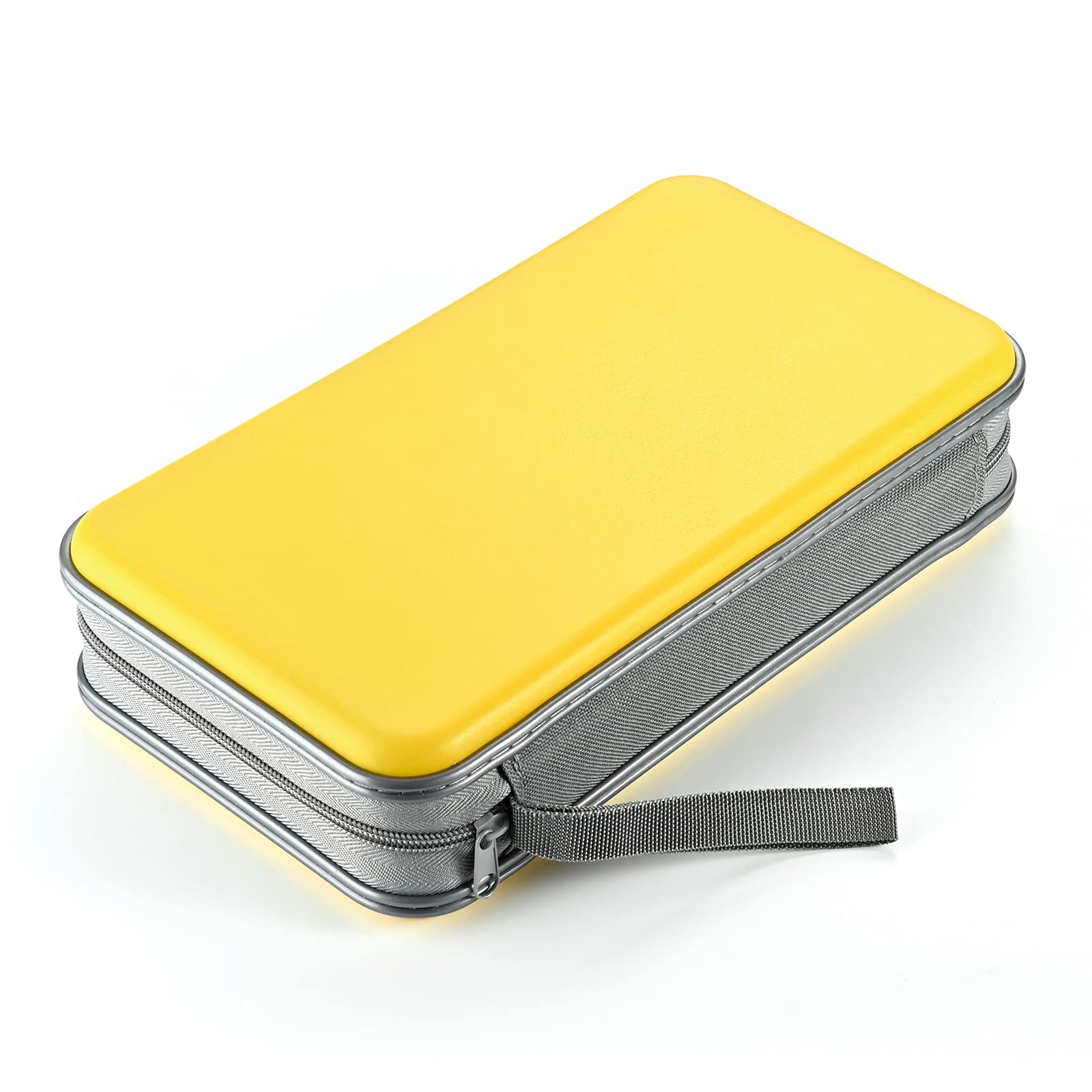 Liovode Dvd Case, 96 Capacity Cd Case Portable Cd Case Holder Storage Hard Plastic Dvd Cd Wallet Holder Organizer For Car(Yellow