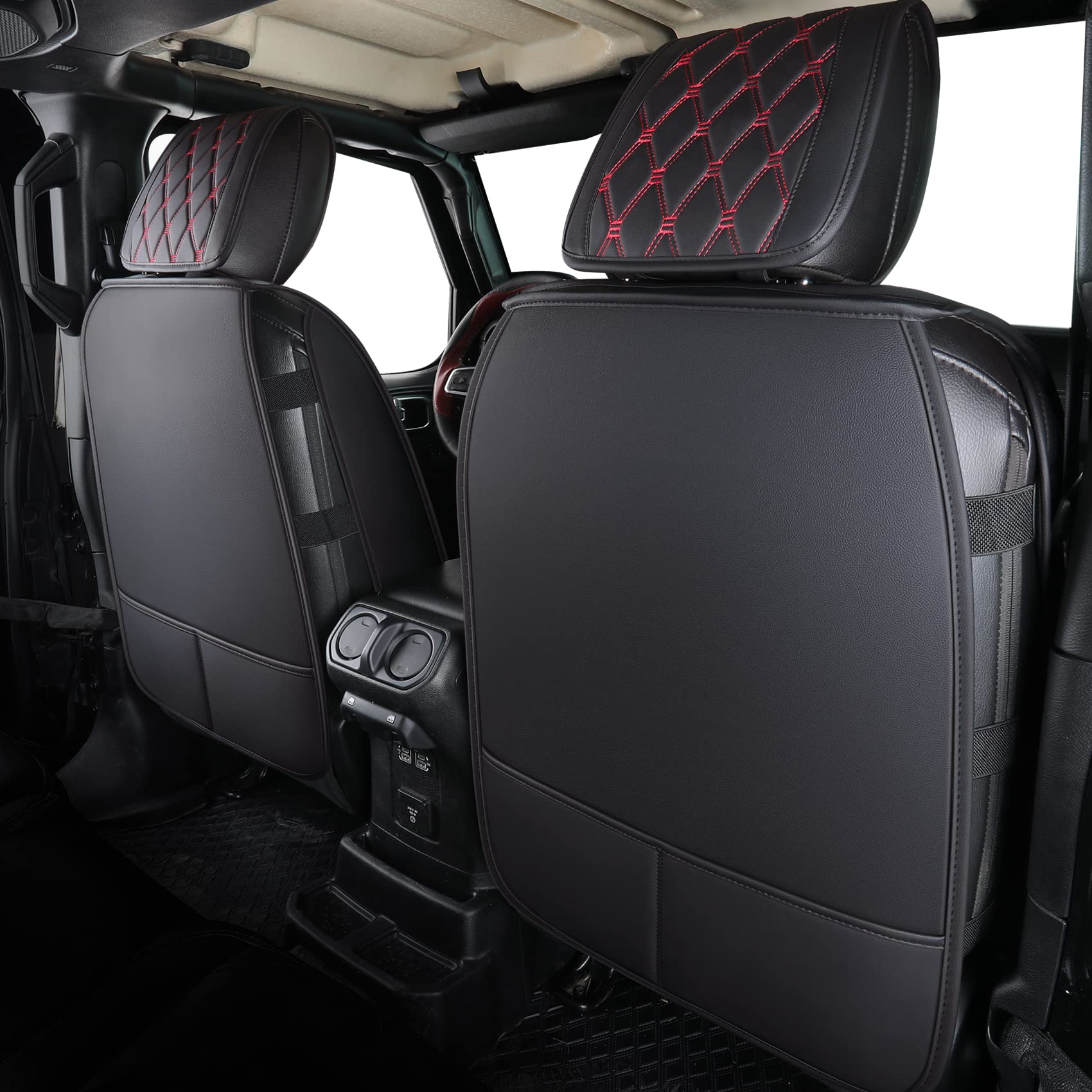 Aierxuan Jeep Wrangler JK JL Front Seat Covers Custom Fit 2/4 Door 2007-2025 Unlimited X Rubicon 392 Sahara Willys Sport High Al