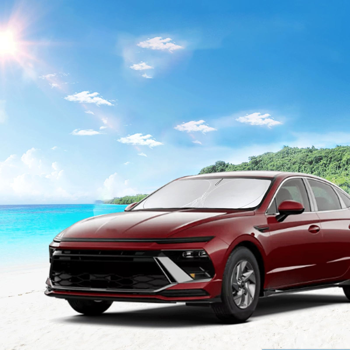 Custom Fit Sonata Windshield Sunshade For 2020-2024 2025 Hyundai Sonata Front Window Retractable Shades Cover For Windshield Sun