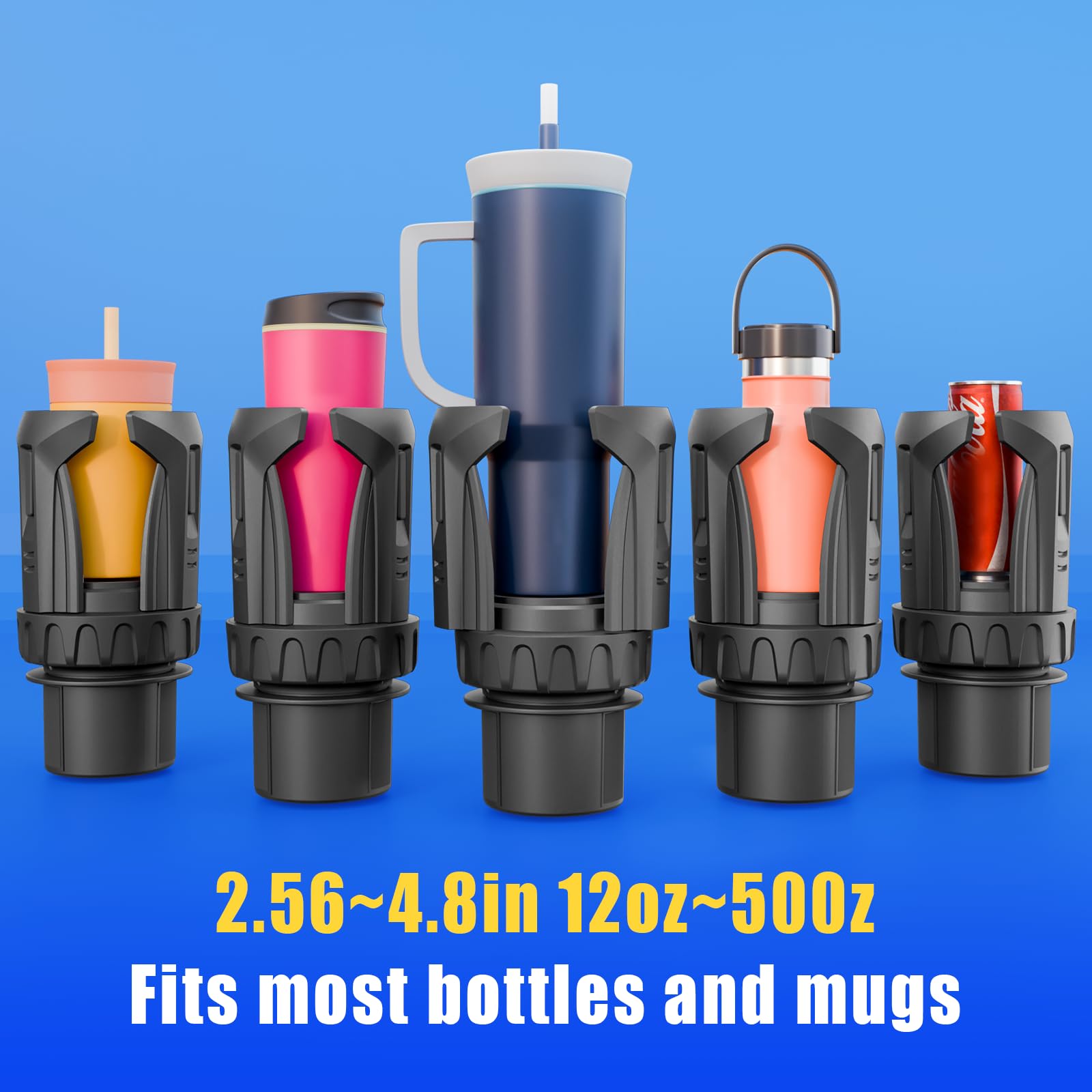 Cup Holder Expander, Automatic Car Cup Holder Expander Holds Large Water Bottles, For Yeti, Stanley, Owala Travel Tumbler & Mugs