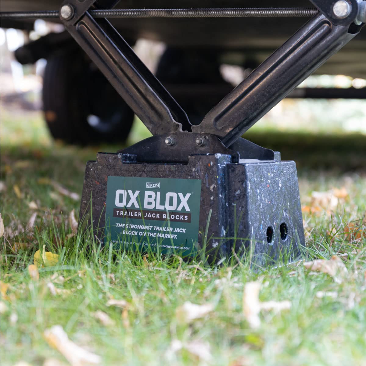 Ox Blox Heavy Duty Trailer Jack Block - Made In Usa - Super Strong And Durable - 100% Recycled Plastic Rv Jack Blocks - Trailers