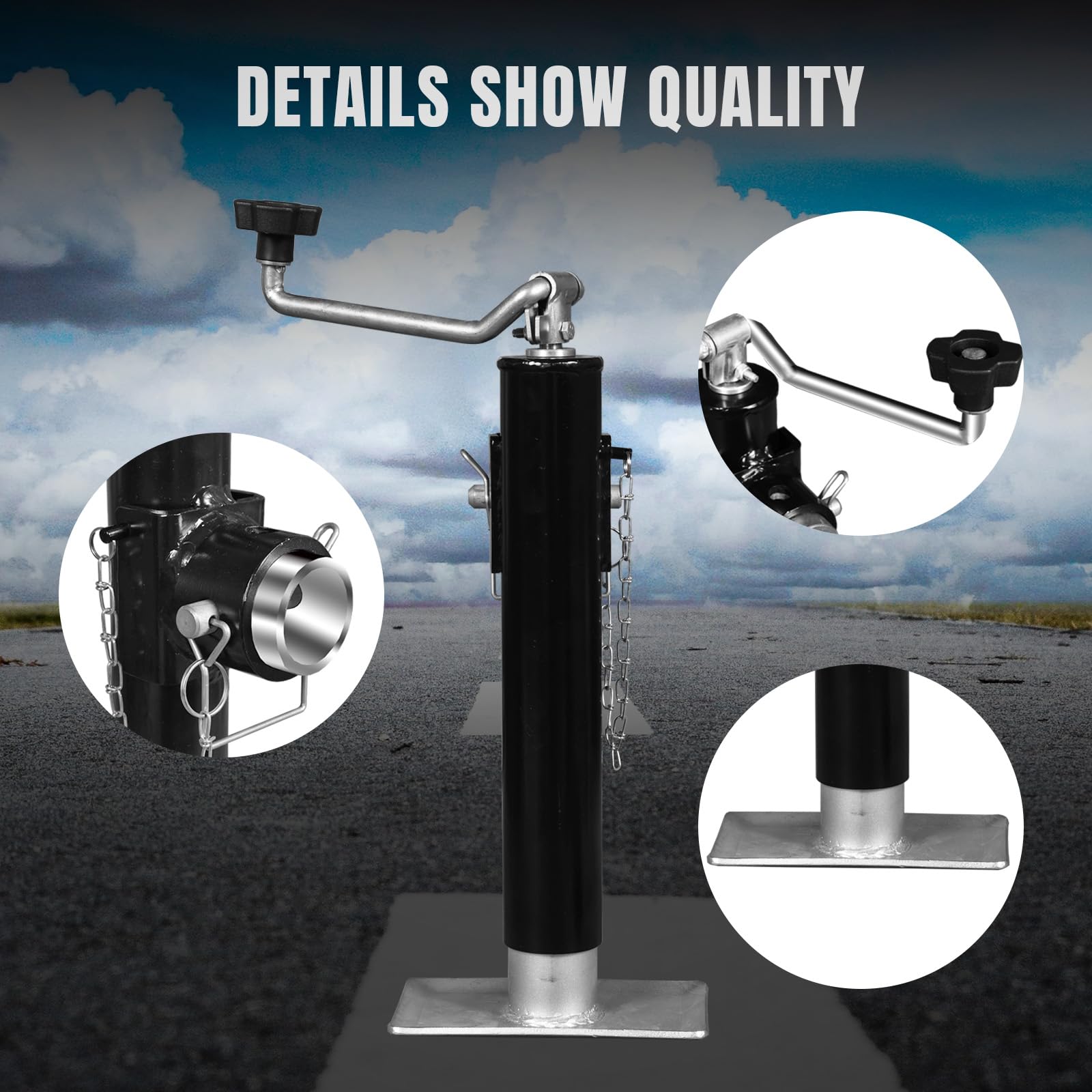 Torin 2000Lbs Trailer Jack Heavy-Duty Square Direct Weld On Rv Jack, 10 Inches Lift, Adjustable Drop Leg, For Lifting Rv Trailer