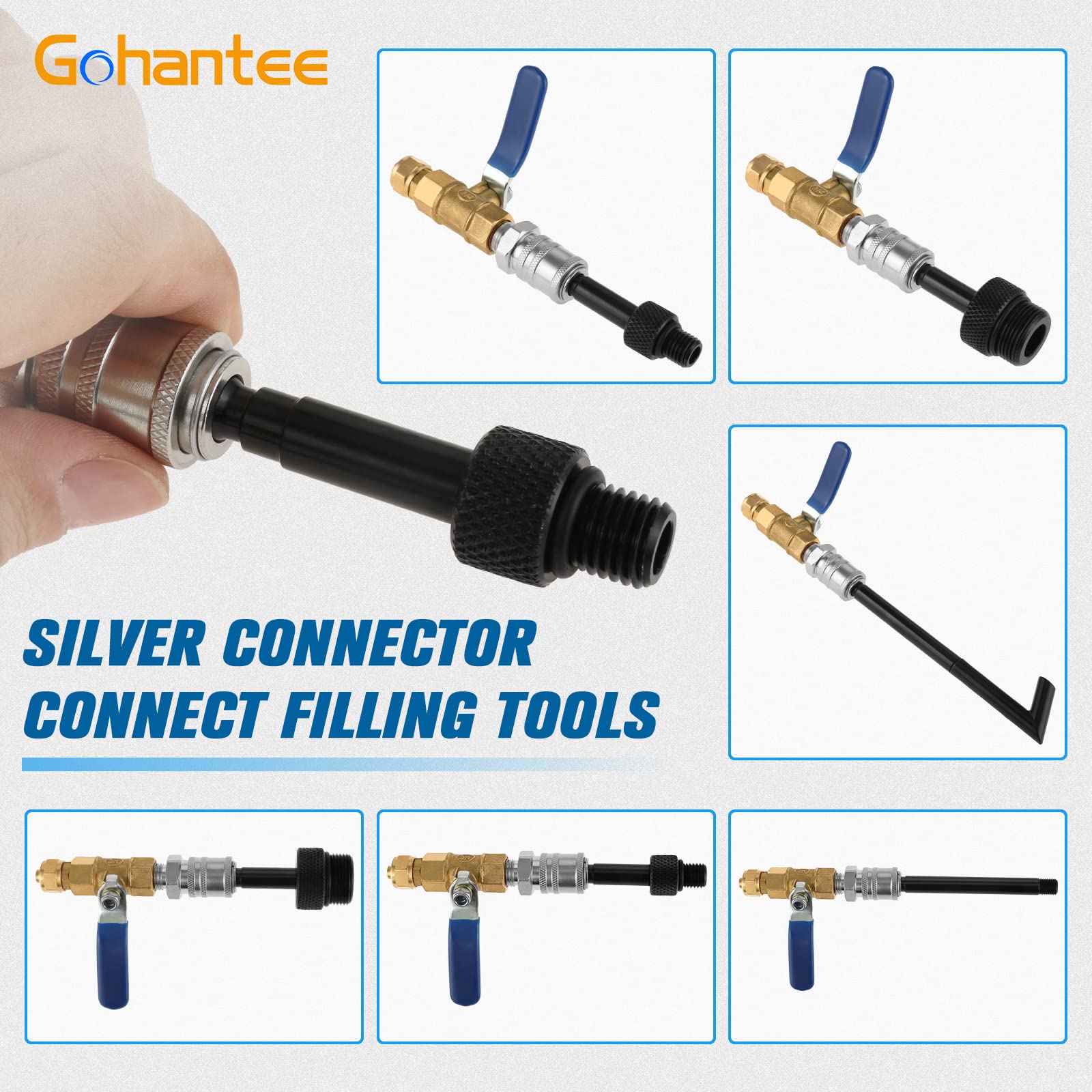 Gohantee Automatic Transmission Fluid Oil Filling Filler Adapter Manual Filler Kit Include Metal Dispenser With Shut Off Valve,