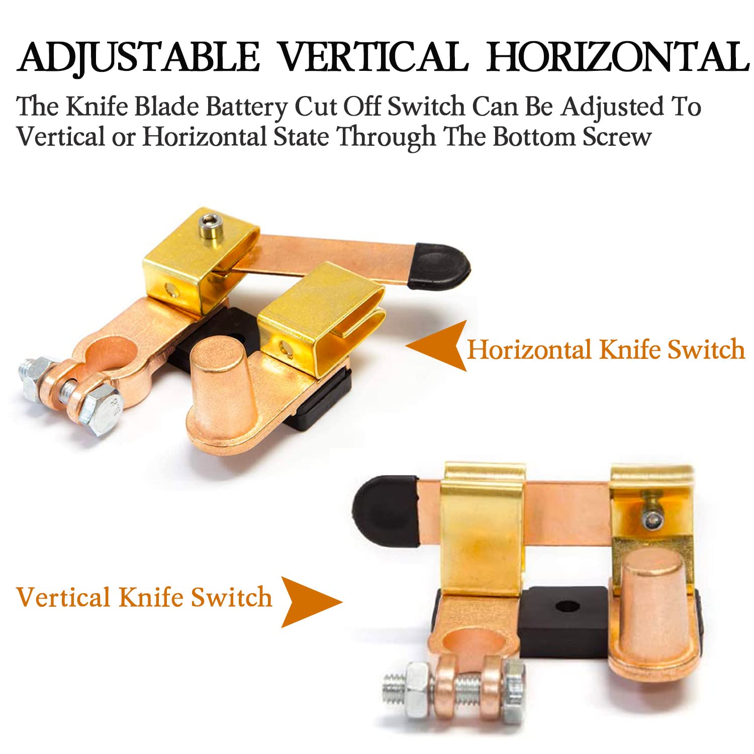 GOGONFLY Top Post Battery Disconnect Switch, 12V 24V Knife Blade Master Switch, Battery Cut Off Shut Off Kill Switch for Car Mar