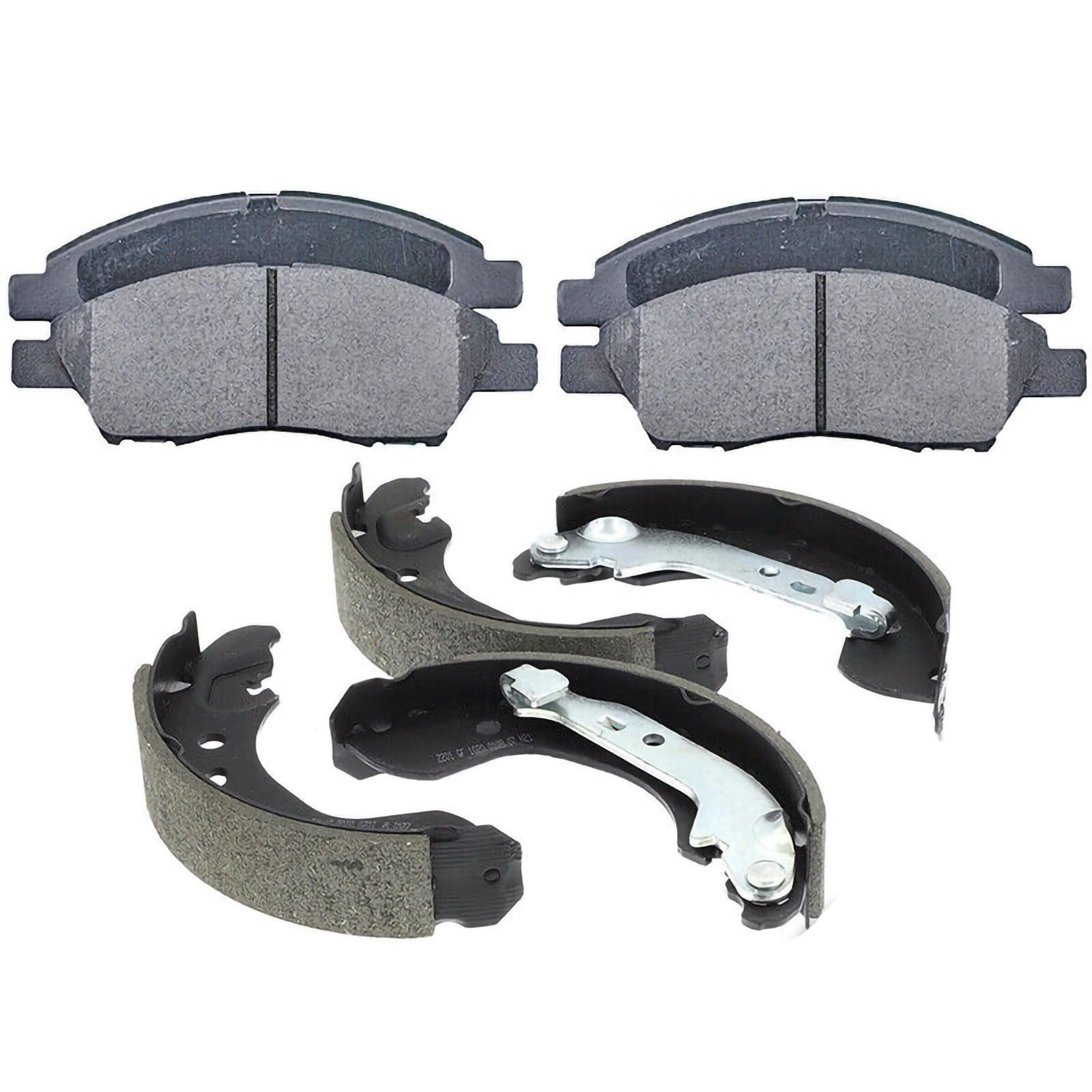 EXPPOWER Front Rear Ceramic Brake Pads And Drum Shoes Kit For Nissan Versa Note Micra modles