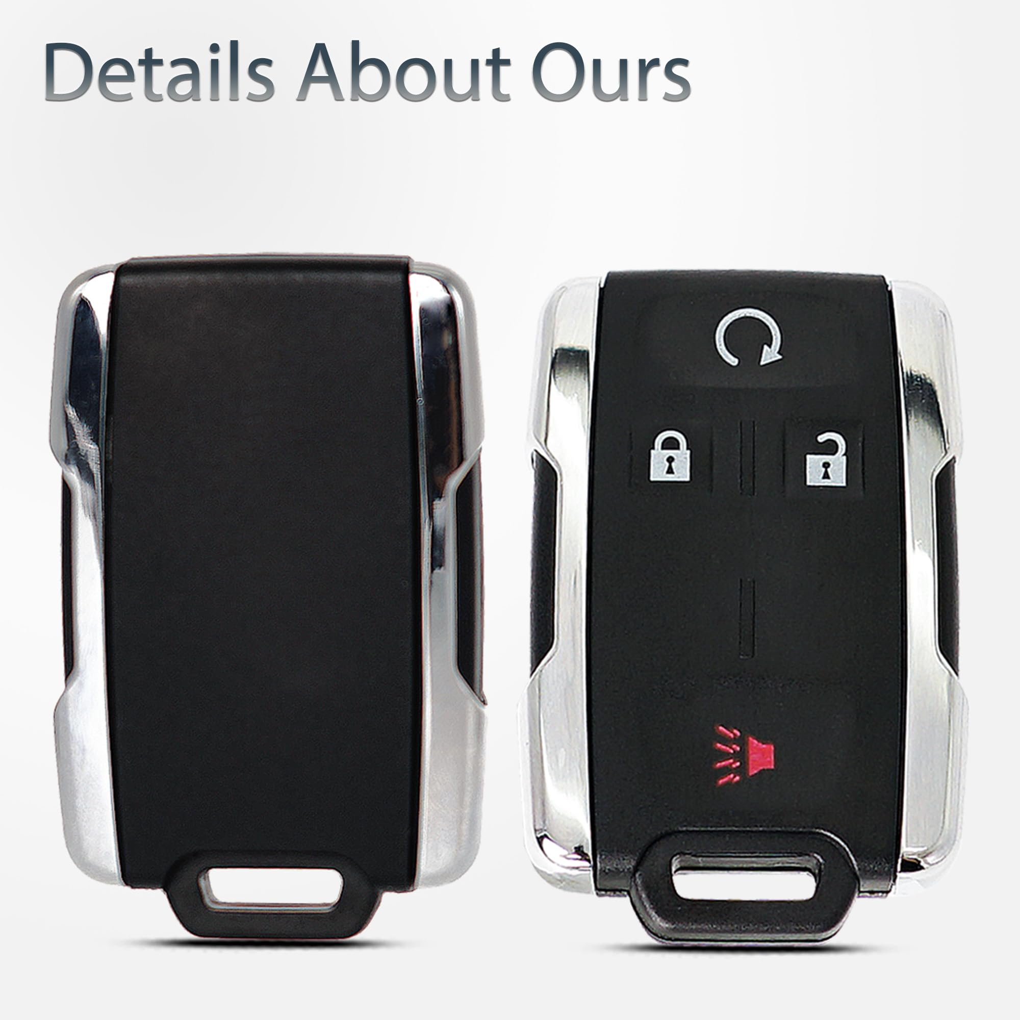 Key Fob Shell Case Replacement Fits For Chevy Silverado Colorado Gmc Canyon Sierra 2014 2015 2016 2017 2018 2019 2020 2021 Keyless Entry Remote Control 4 Button Pad Outer Cover M3N-32337100