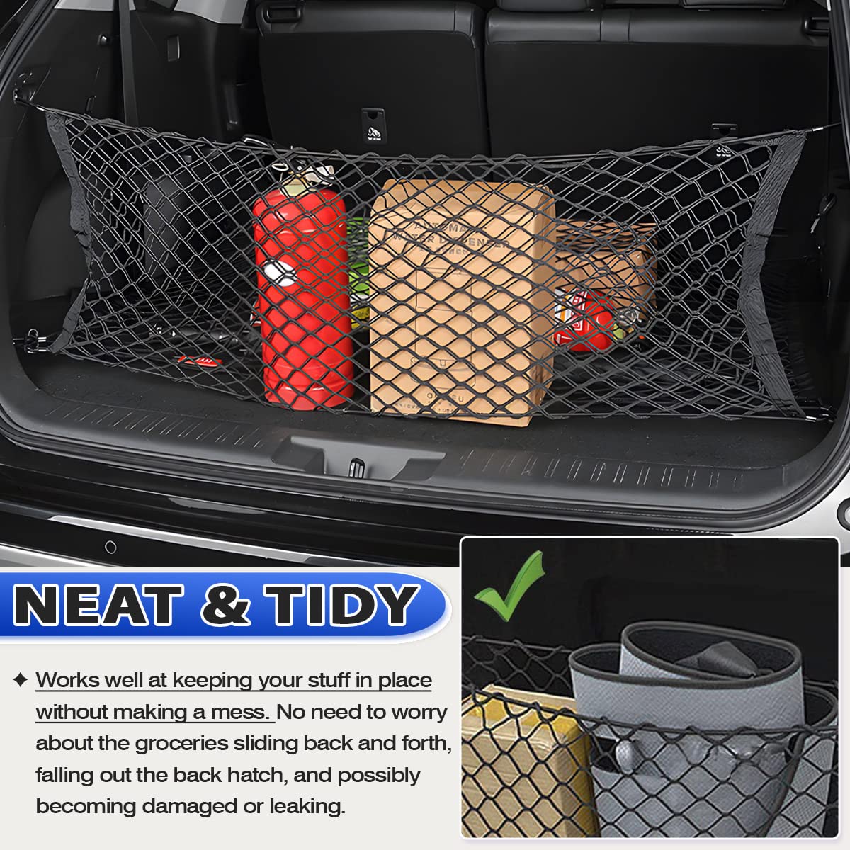 Karltys Envelope Style Cargo Net For Nissan Pathfinder 2022-2024 2025, Highly Elastic Pathfinder Rear Trunk Cargo Net, Heavy Dut