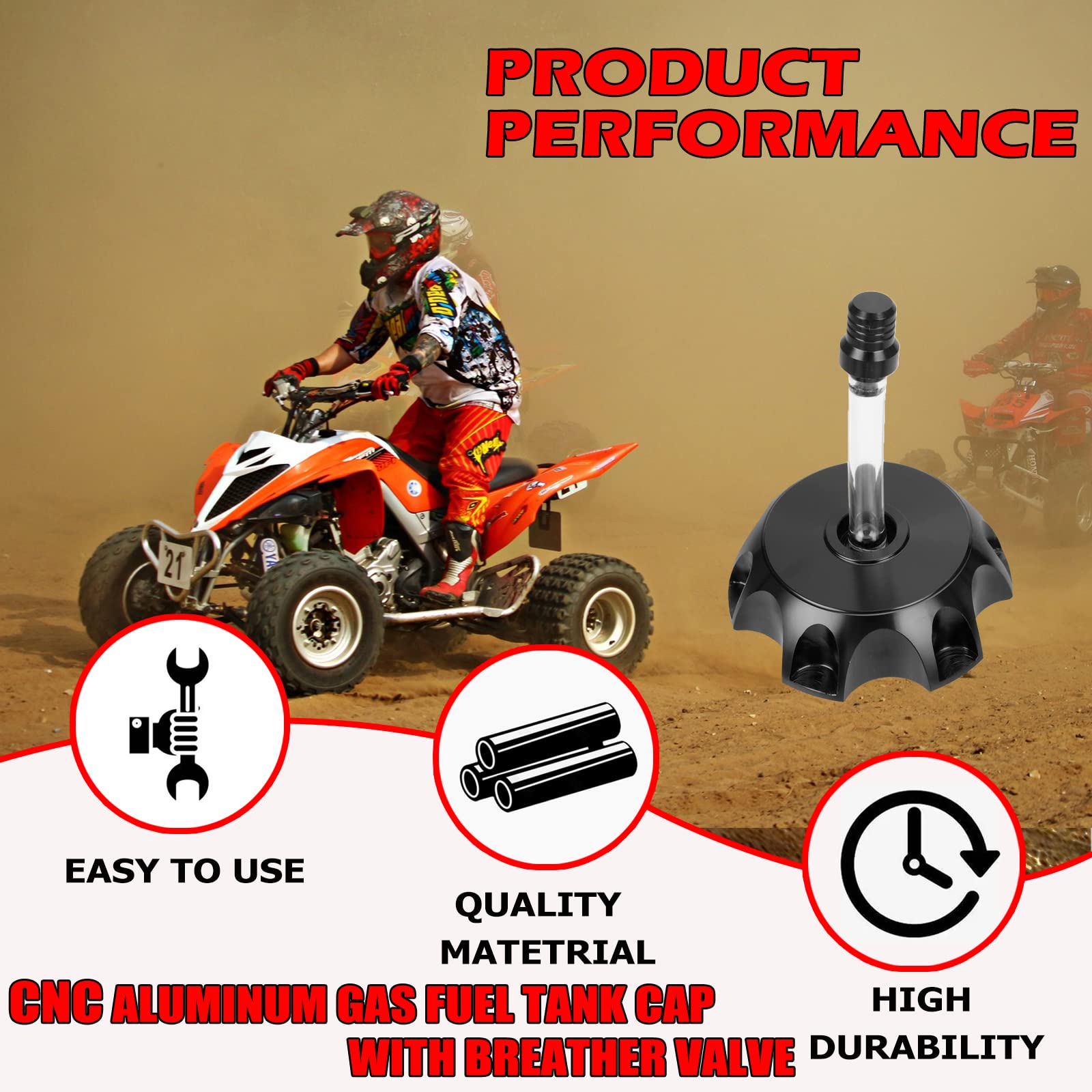 New Olym Cnc Aluminum Gas Fuel Tank Cover Cap With Breather Valve For 50Cc 90Cc 110Cc 150Cc Ssr Pit Dirt Motor Bike Black