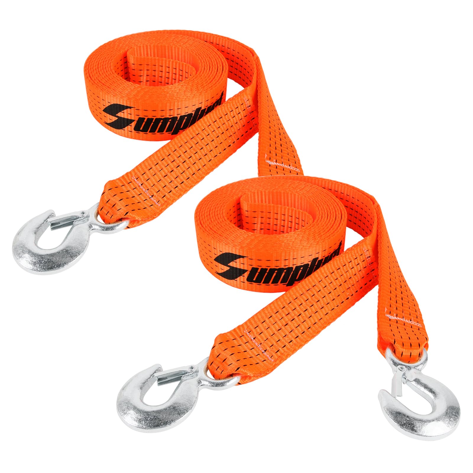 Heavy Duty Tow Straps With Hooks 2 X 20 Ft,20000 Lbs Nylon Kinetic Recovery Rope Kit For Vehicles Trip Acessories,Towing Cable F