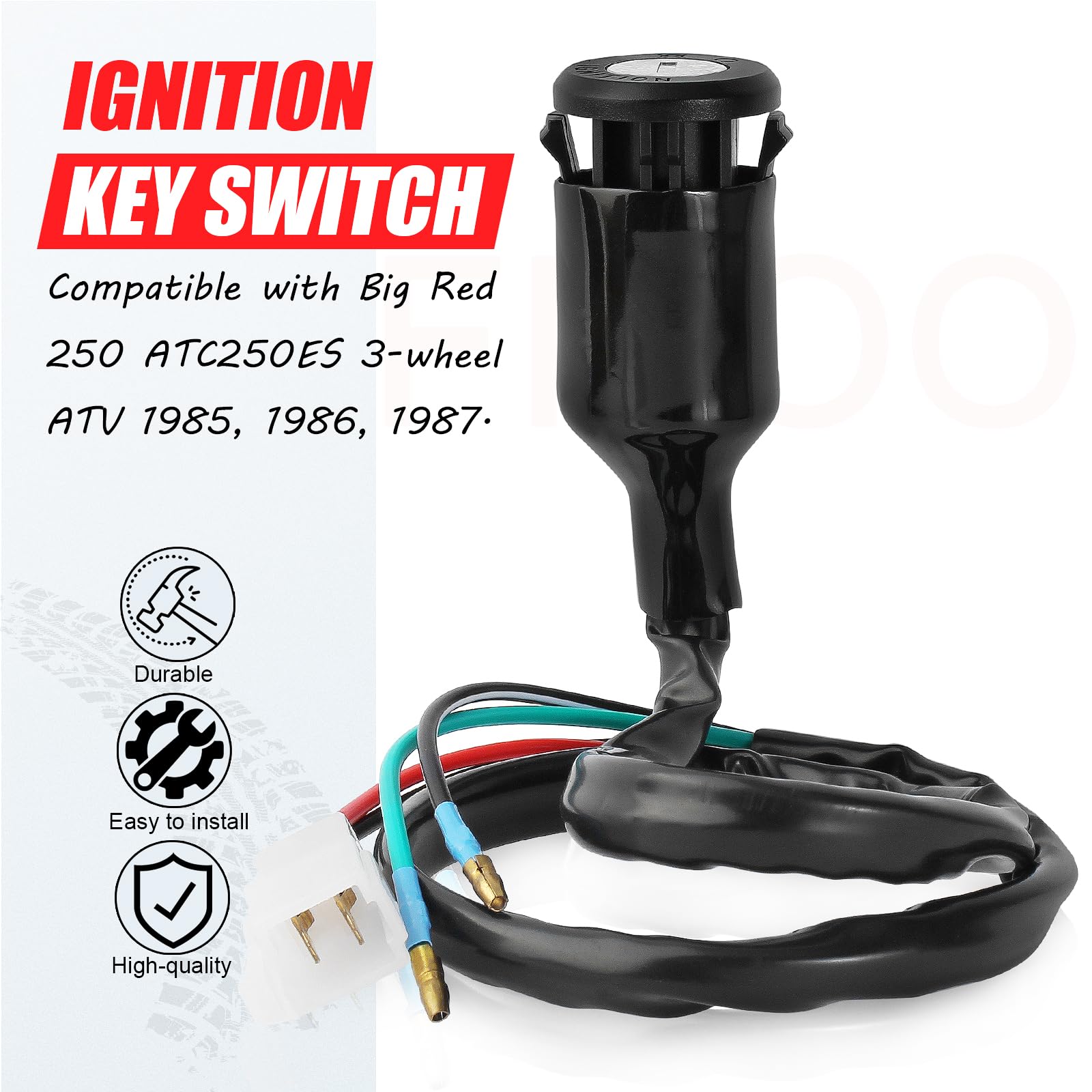 Yofmoo Ignition Key Switch For Big Red Atc250Es 35010-Ha0-680 35010-Ha0-681 35100-Ha0-027 1985-1987 Atv Bike
