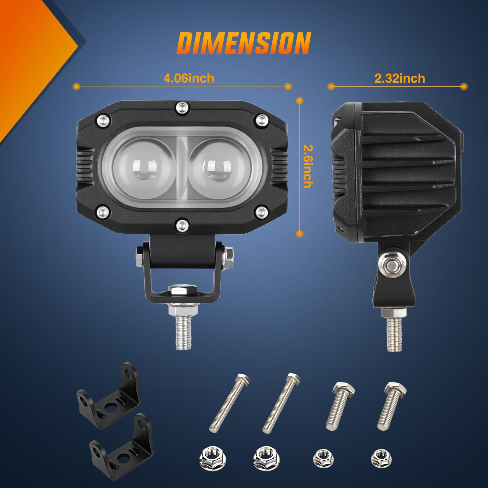 Nilight Led Pod Light 48W 4 Inch 2 Pcs White Spot Beam Driving Lights Led Pods Ip67 Waterproof Auxiliary Offroad Lighting For Tr