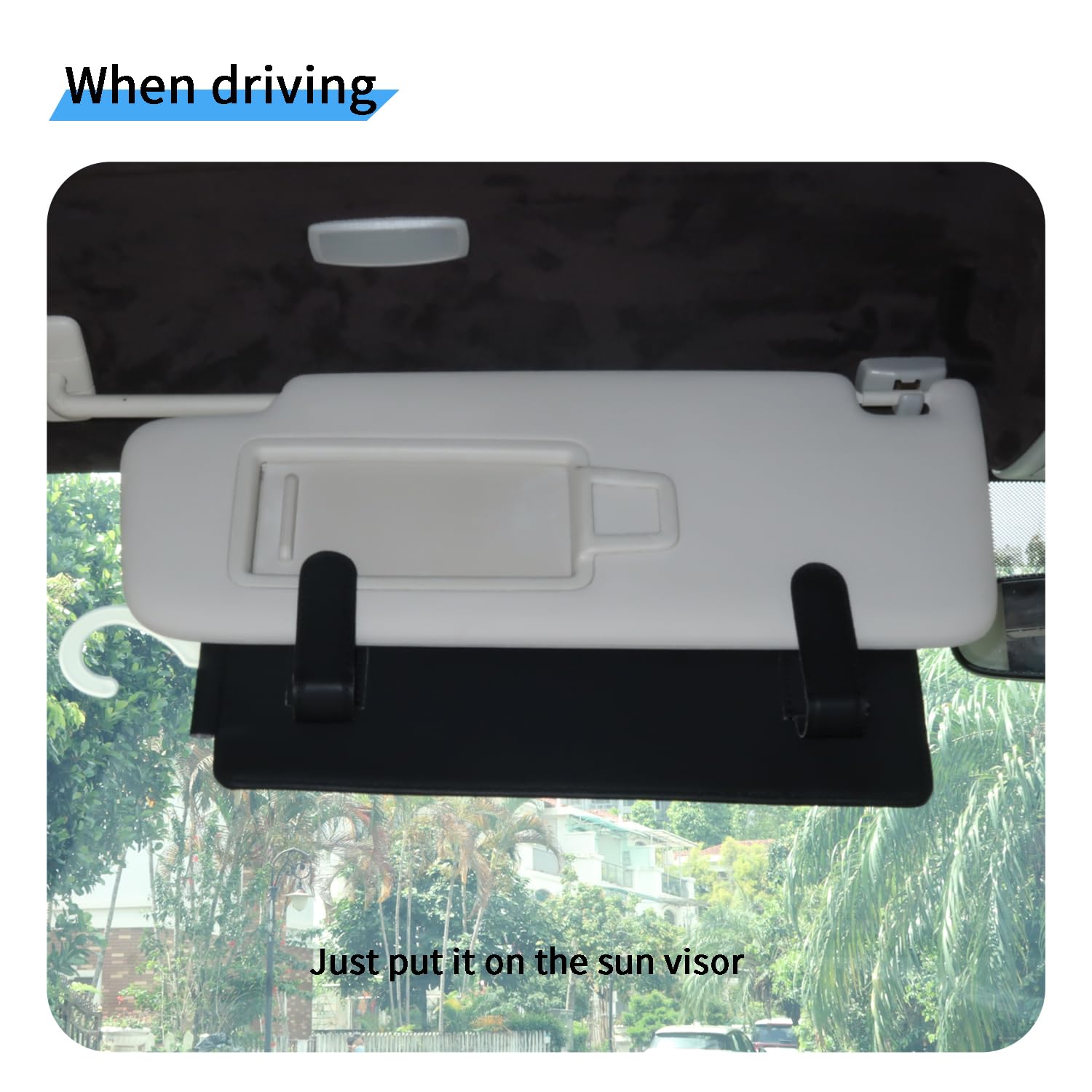 Yuoyar Portable Handicap Placard Holder For Auto - Ultra Transparent Handicapped Placard Holder Protector Hanger Sleeve - Placar