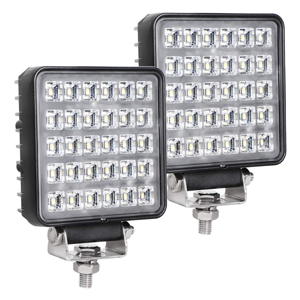 Exzeit 60W Led Work Lights For Truck, 150 Flood Led Trator Lights, 4200Lms Off Road Lights, 4.4Inches, 12/24 V Led Light Bar