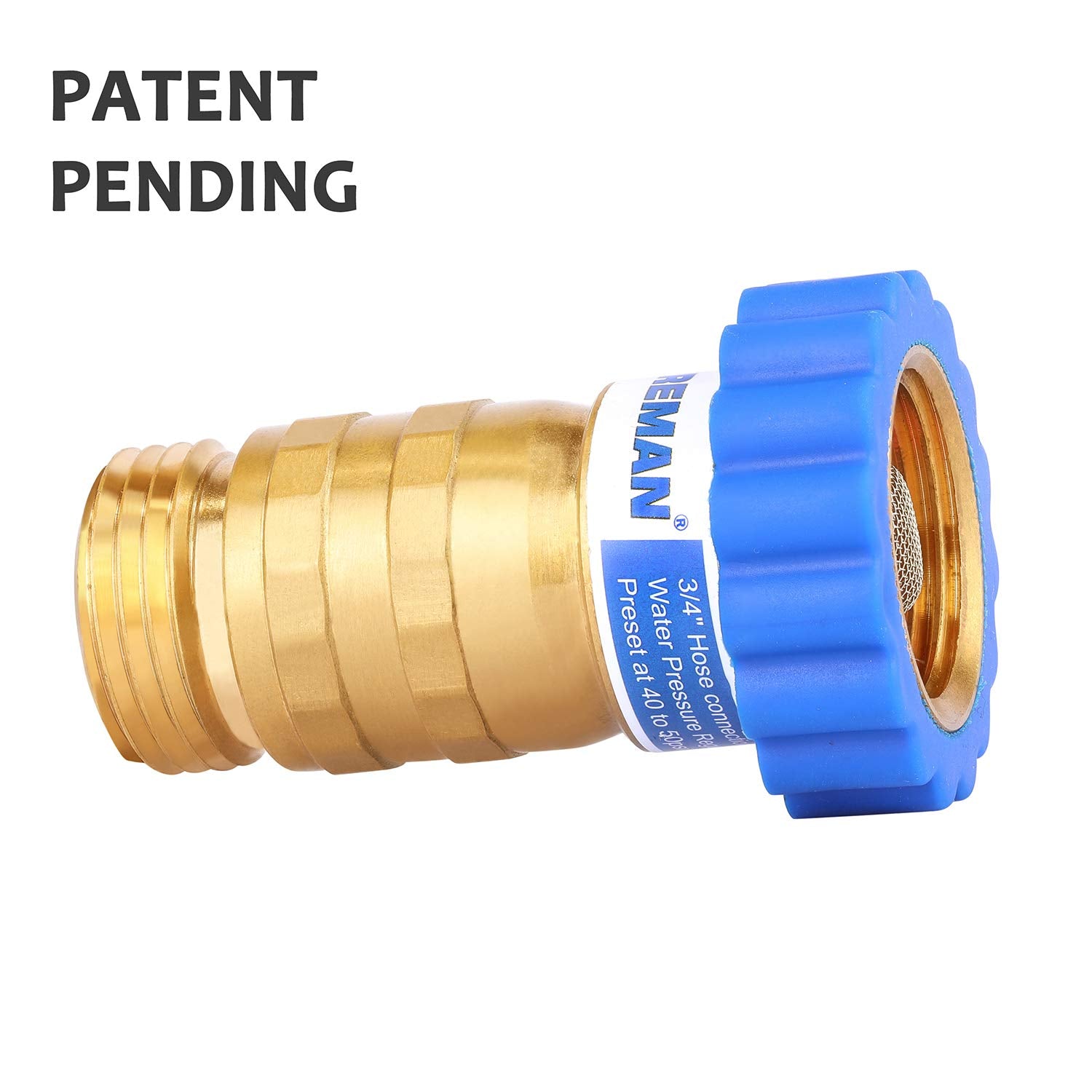 Measureman Lead-Free Brass, Water Pressure Regulator 2Pc, Pressure Reducer For Camper, Trailer, Rv, Garden, Plumbing System, 40-