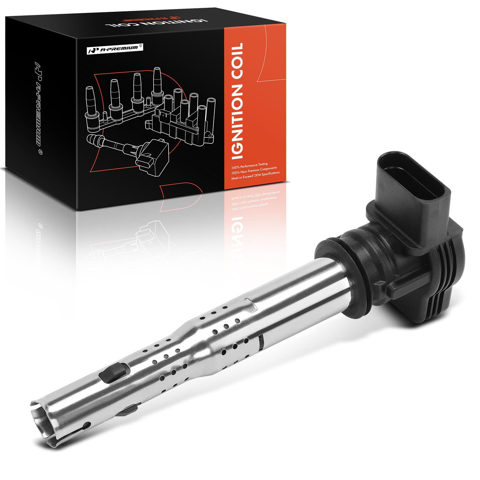 A-Premium Ignition Coil Compatible With Audi, Volkswagen & Lamborghini Vehicles - 2.0L 2.5L 4.2L - A3 2006-2013, A4 2005-2016, A